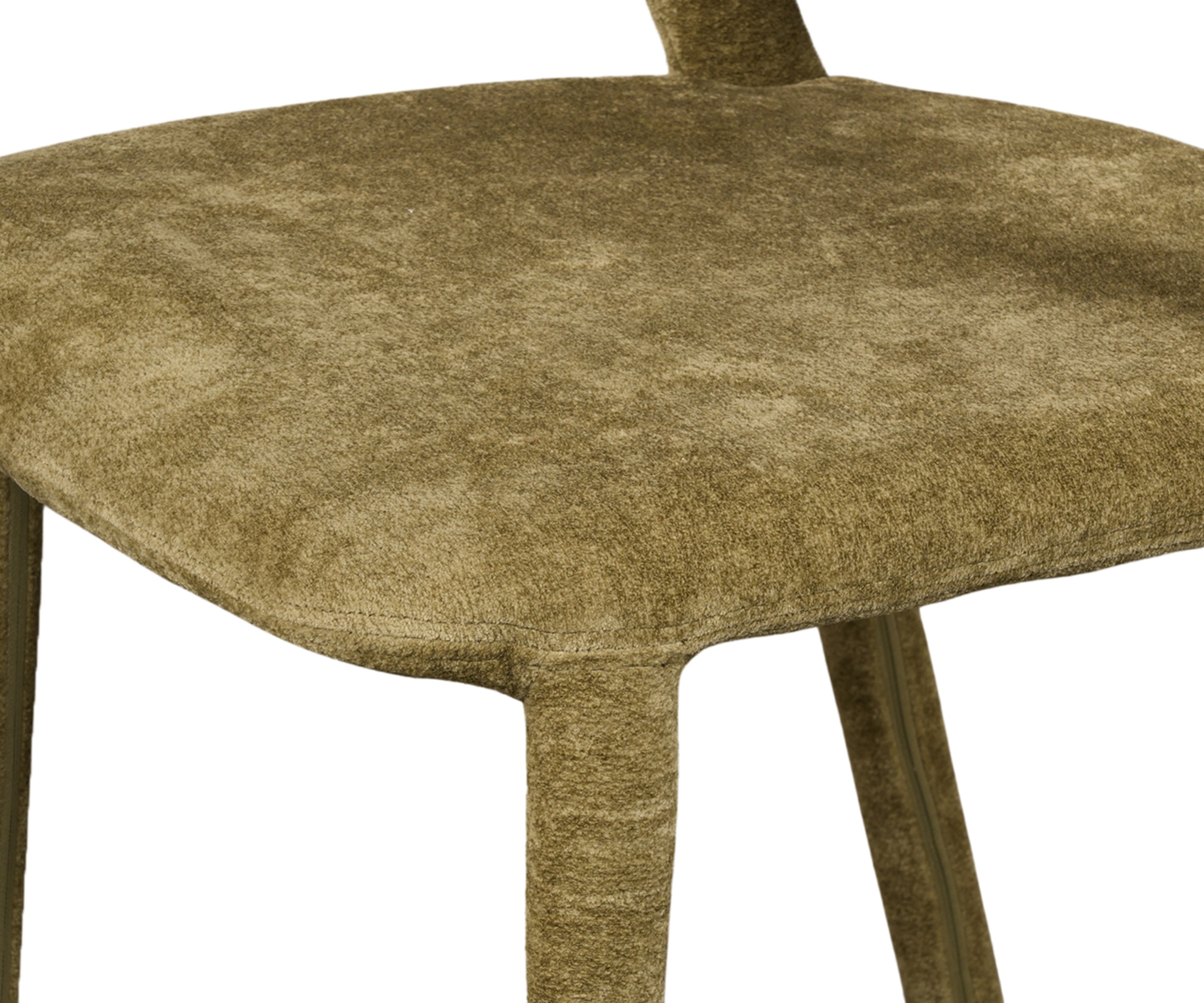 Olive Taupe Sculpted Back Upholstered Dining Chair
