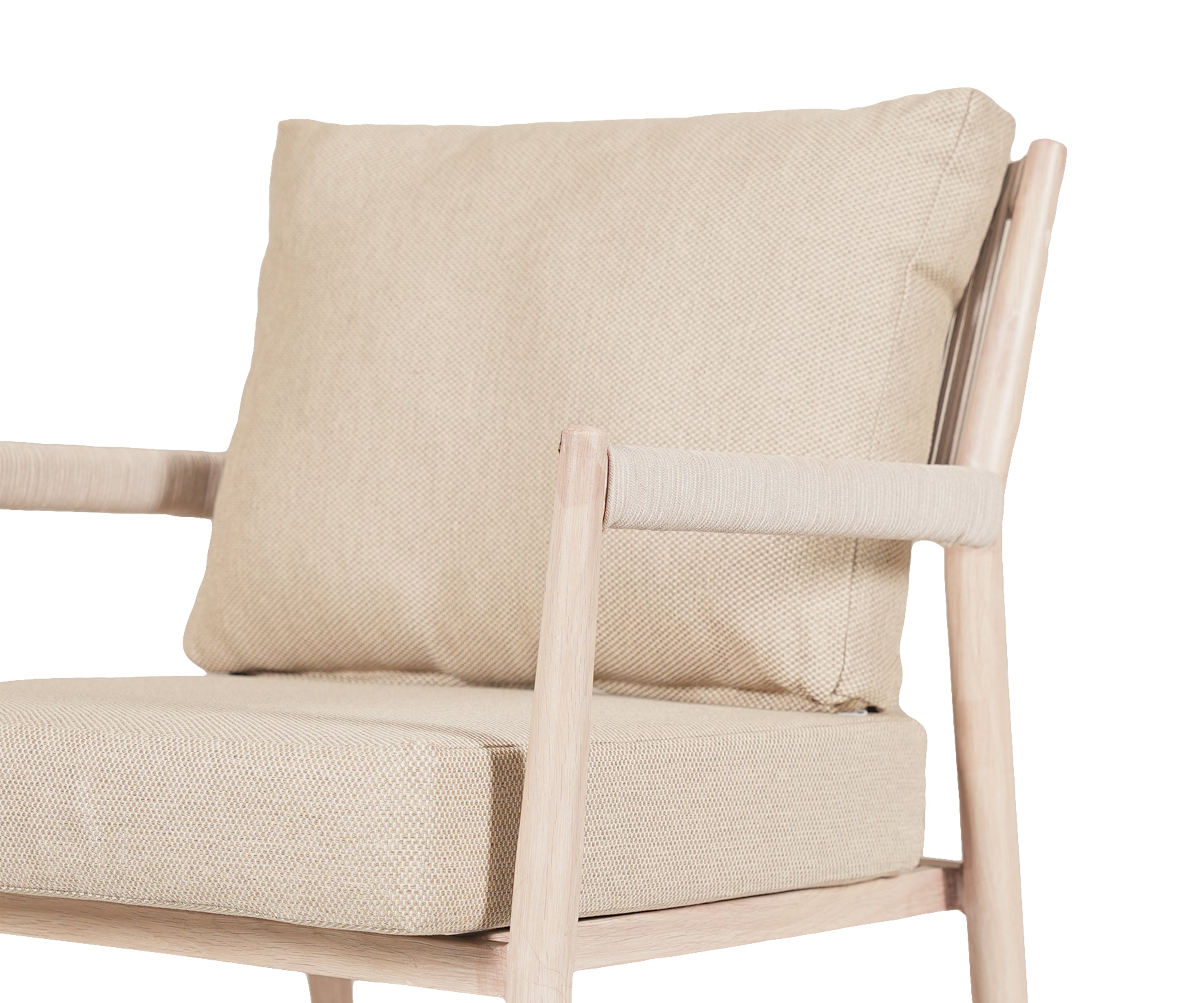 Metal Outdoor Armchair with Nylon Ropes and Cushion