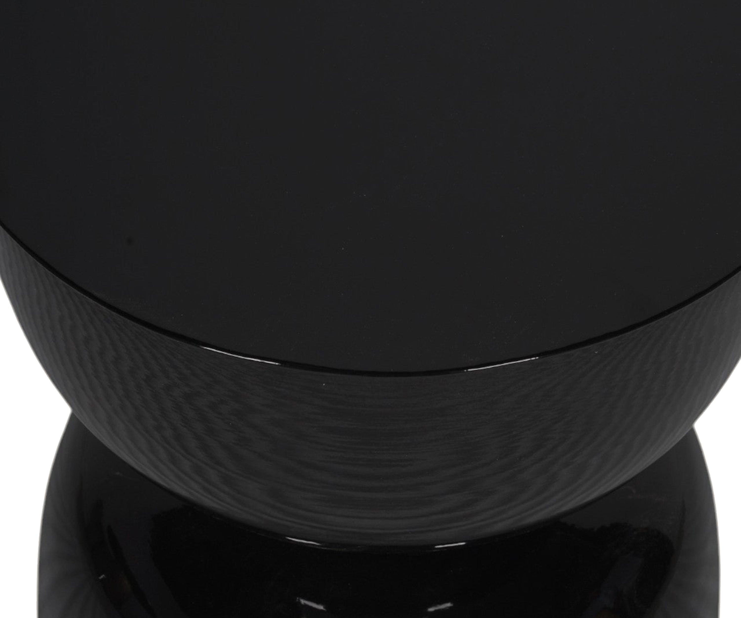 Black Metal Side Table with Hourglass-Style Pedestal Base