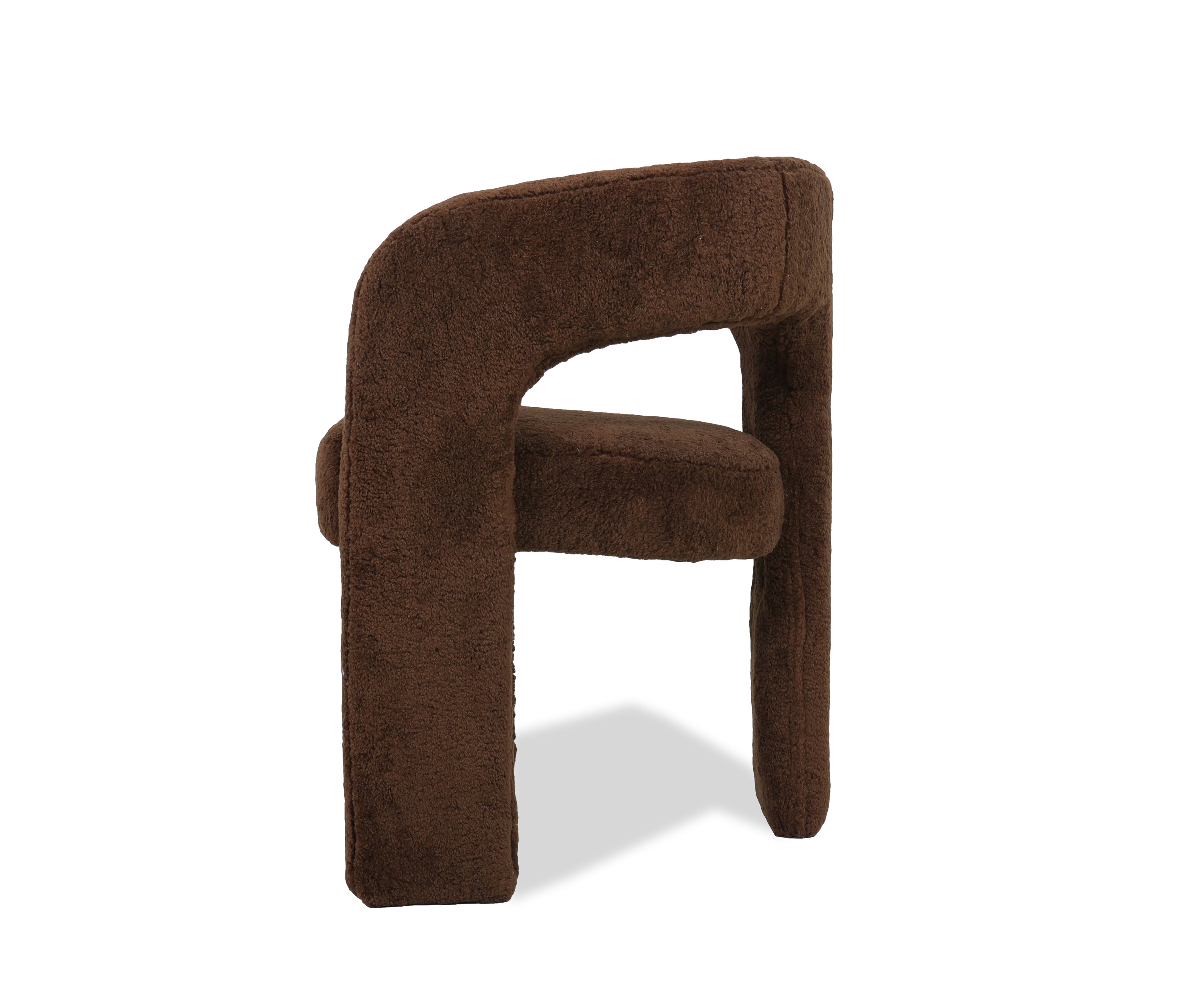 Chocolate Brown Plush T-Back Accent Chair