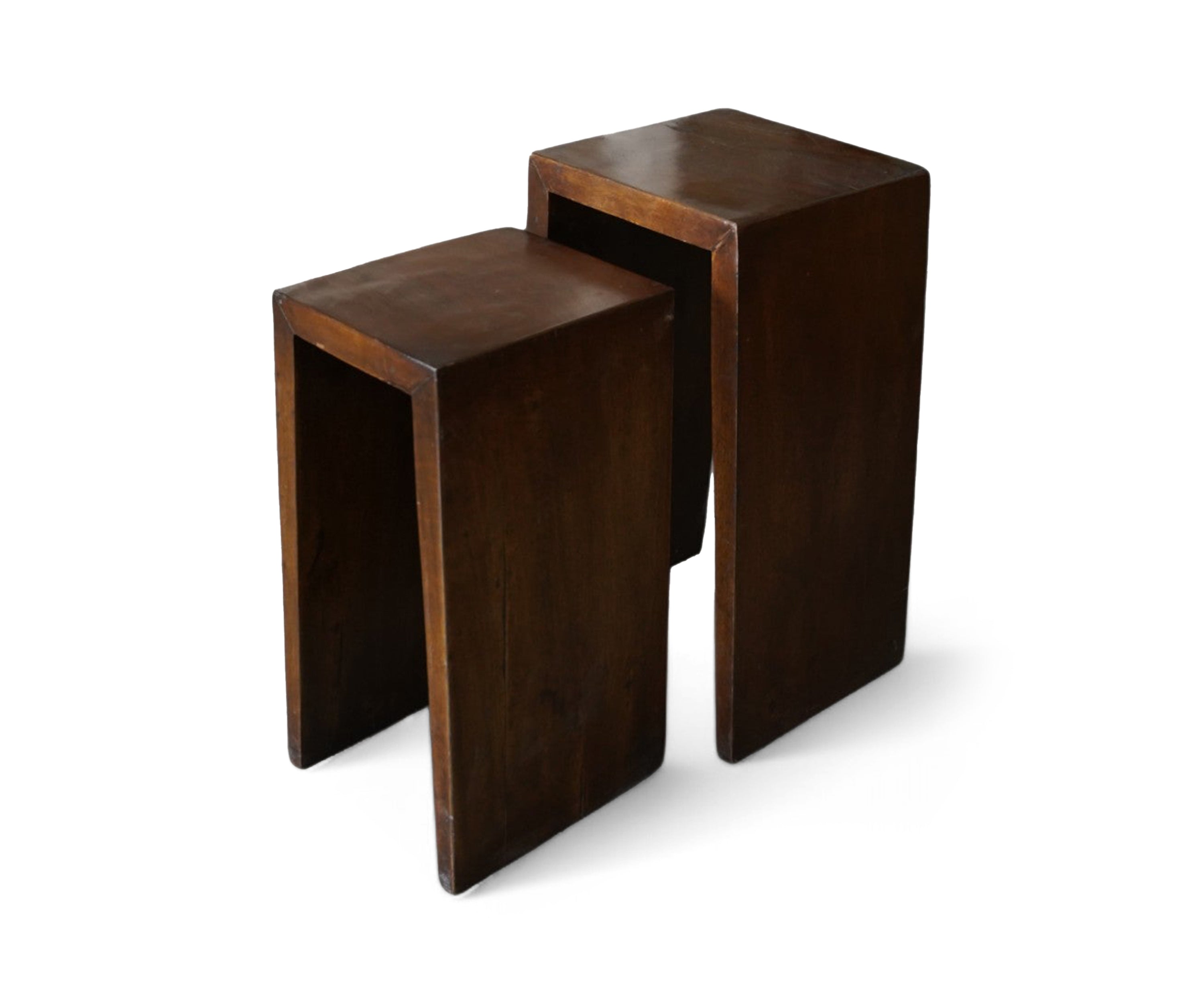 French Style Wooden Nesting Side Tables Set of 2
