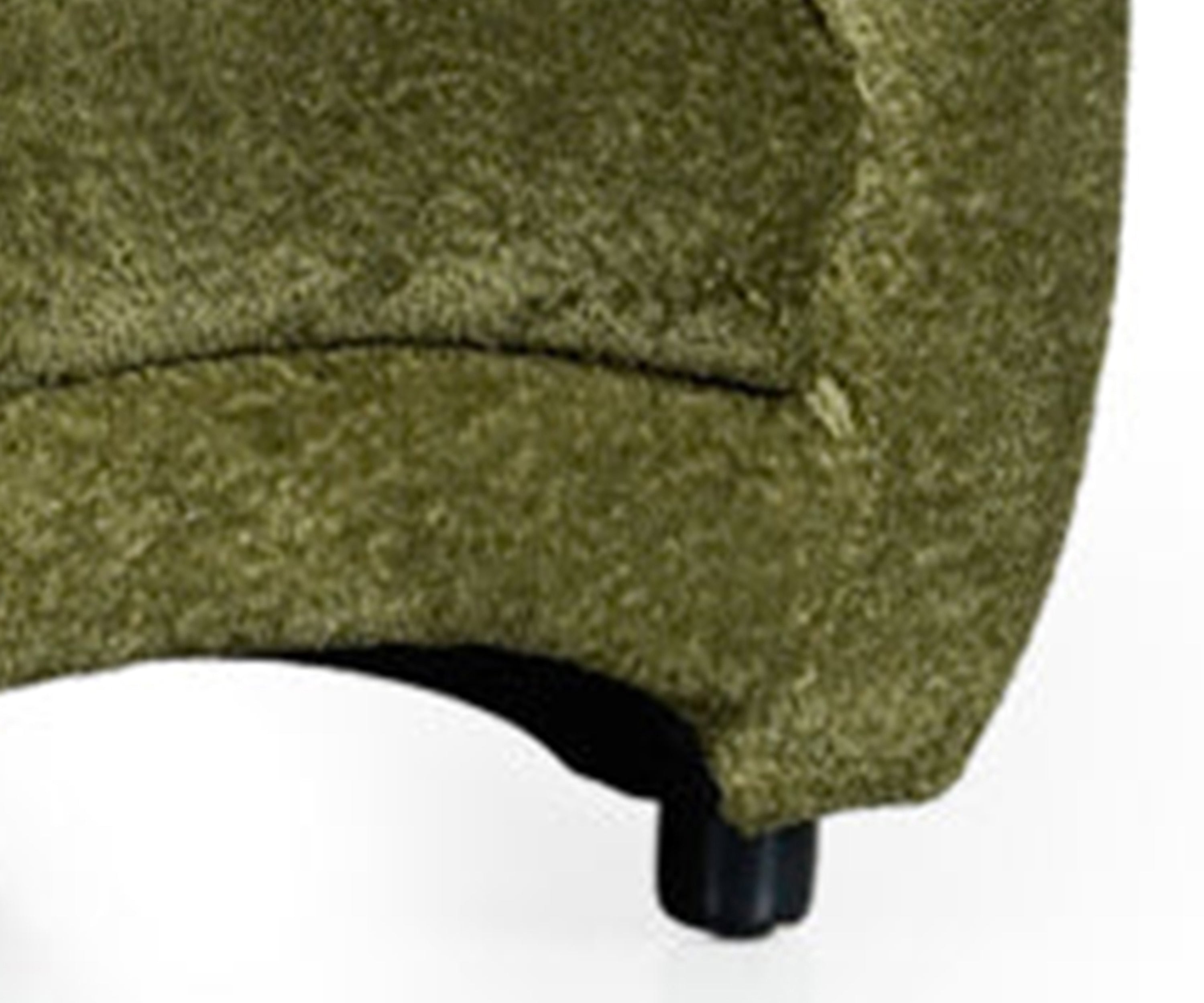 Olive Bouclé Barrel Lounge Chair