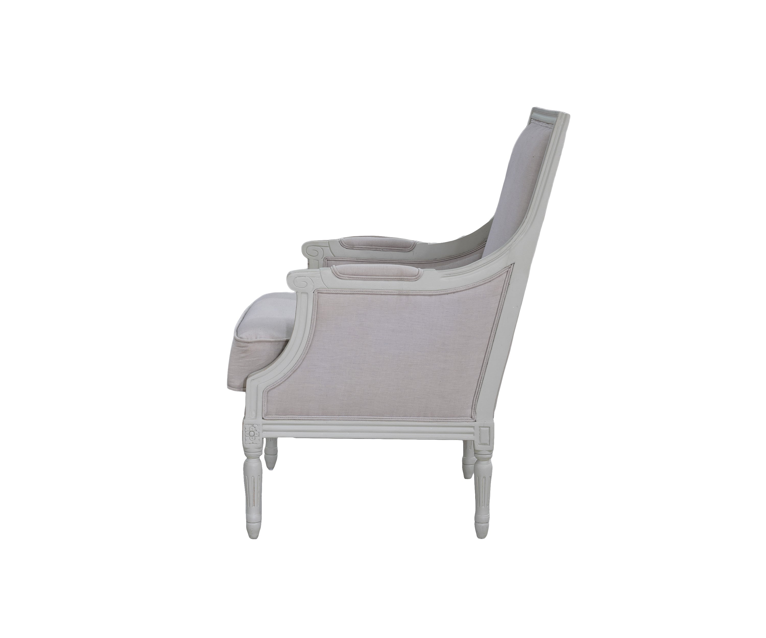 Gustavian Upholstered Single-Seater Sofa with Solid Wood Frame