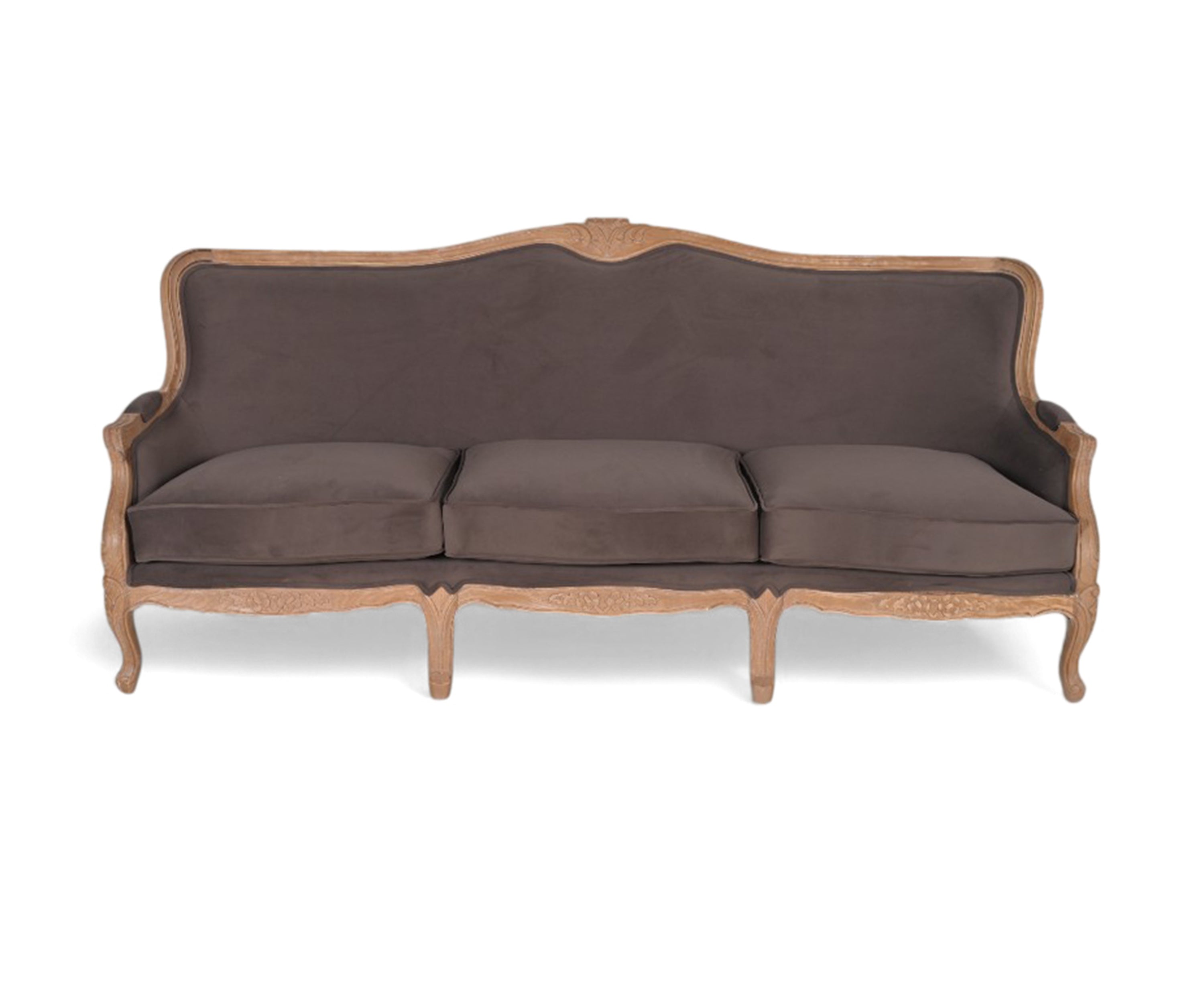 Royal Velvet Finish Majestic Carved 3 seater Sofa