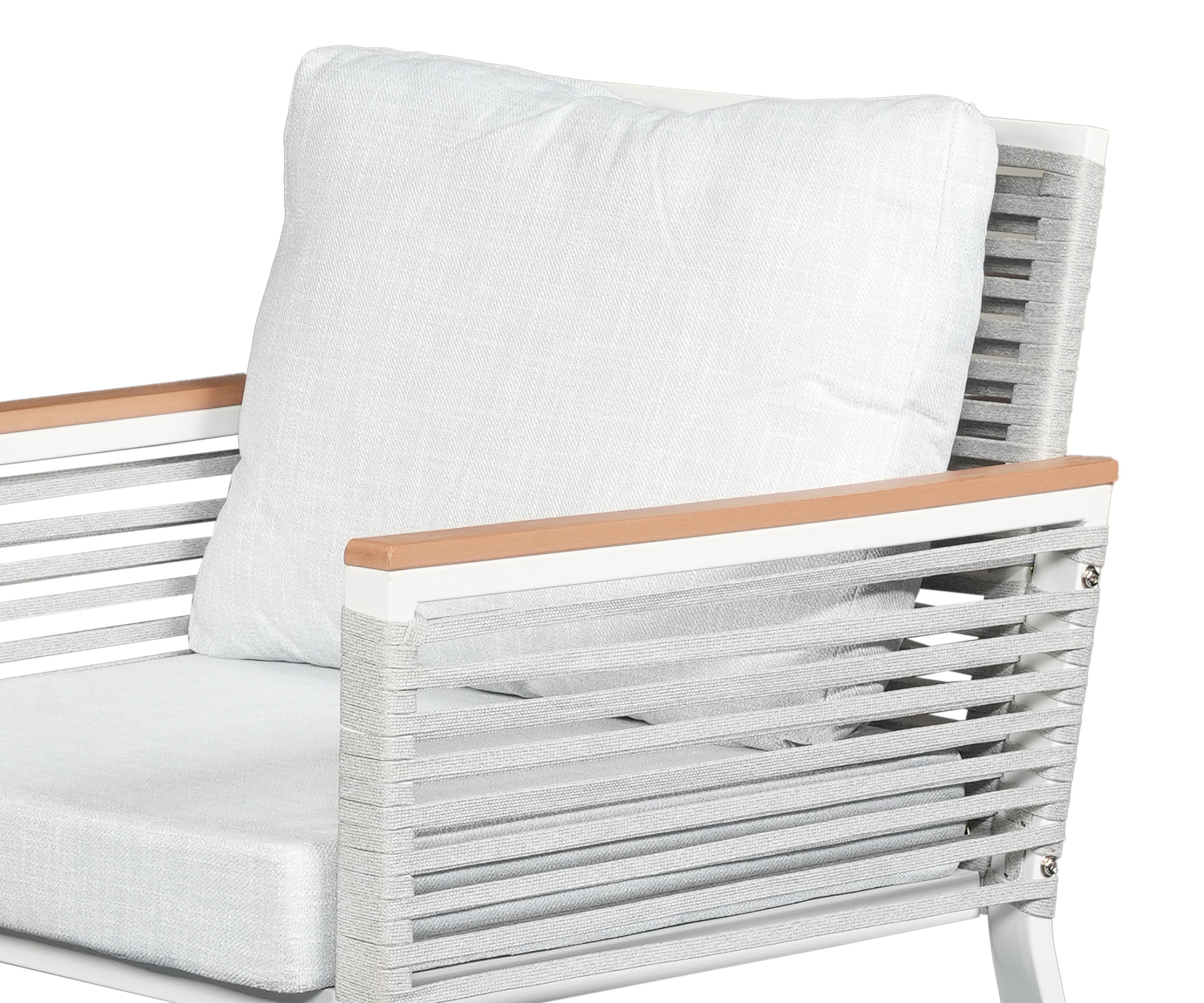 Contemporary Outdoor Accent Sofa in White Finish