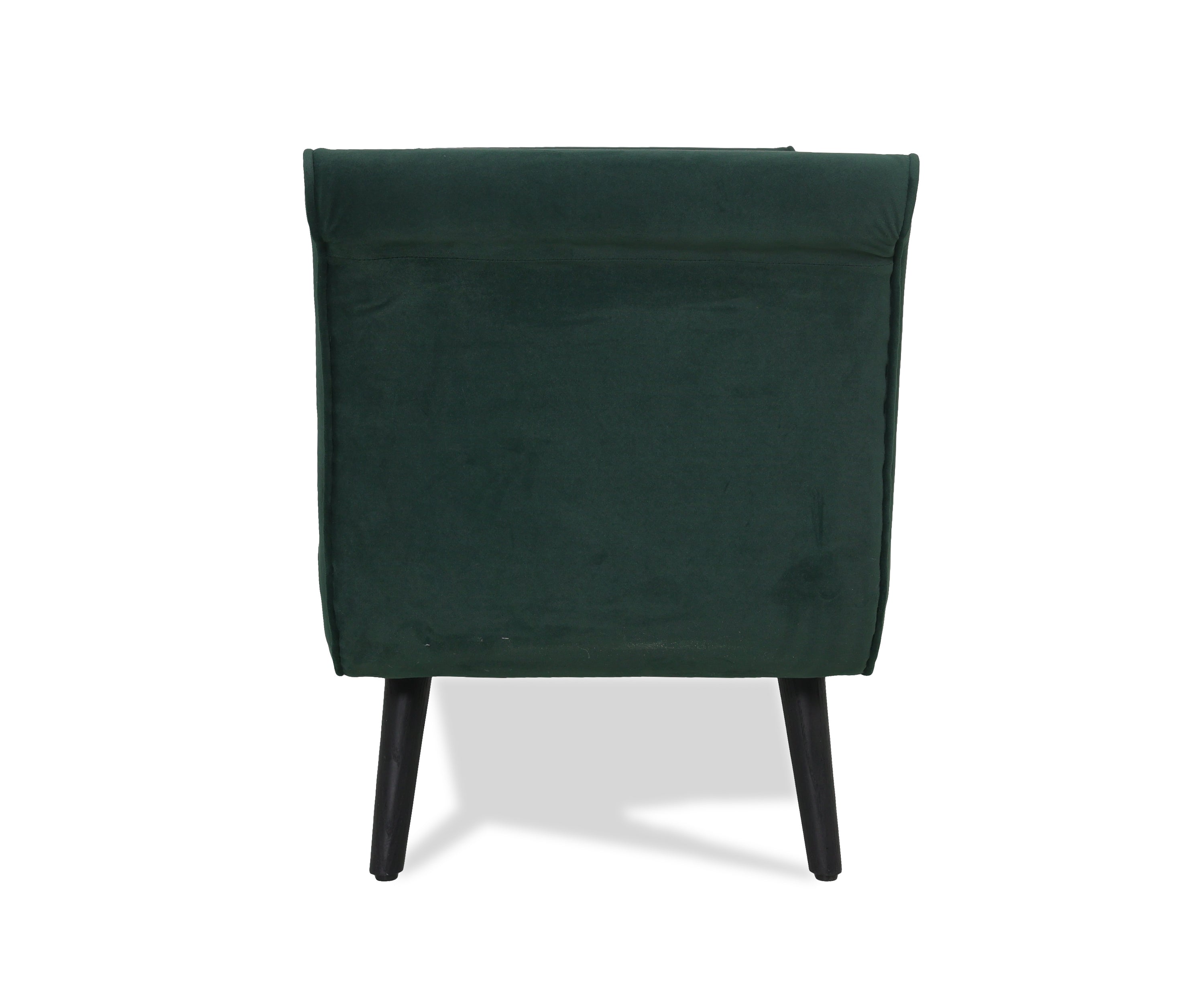Emerald Green Velvet Tufted Bench with Scroll Arms & Bolster Cushions