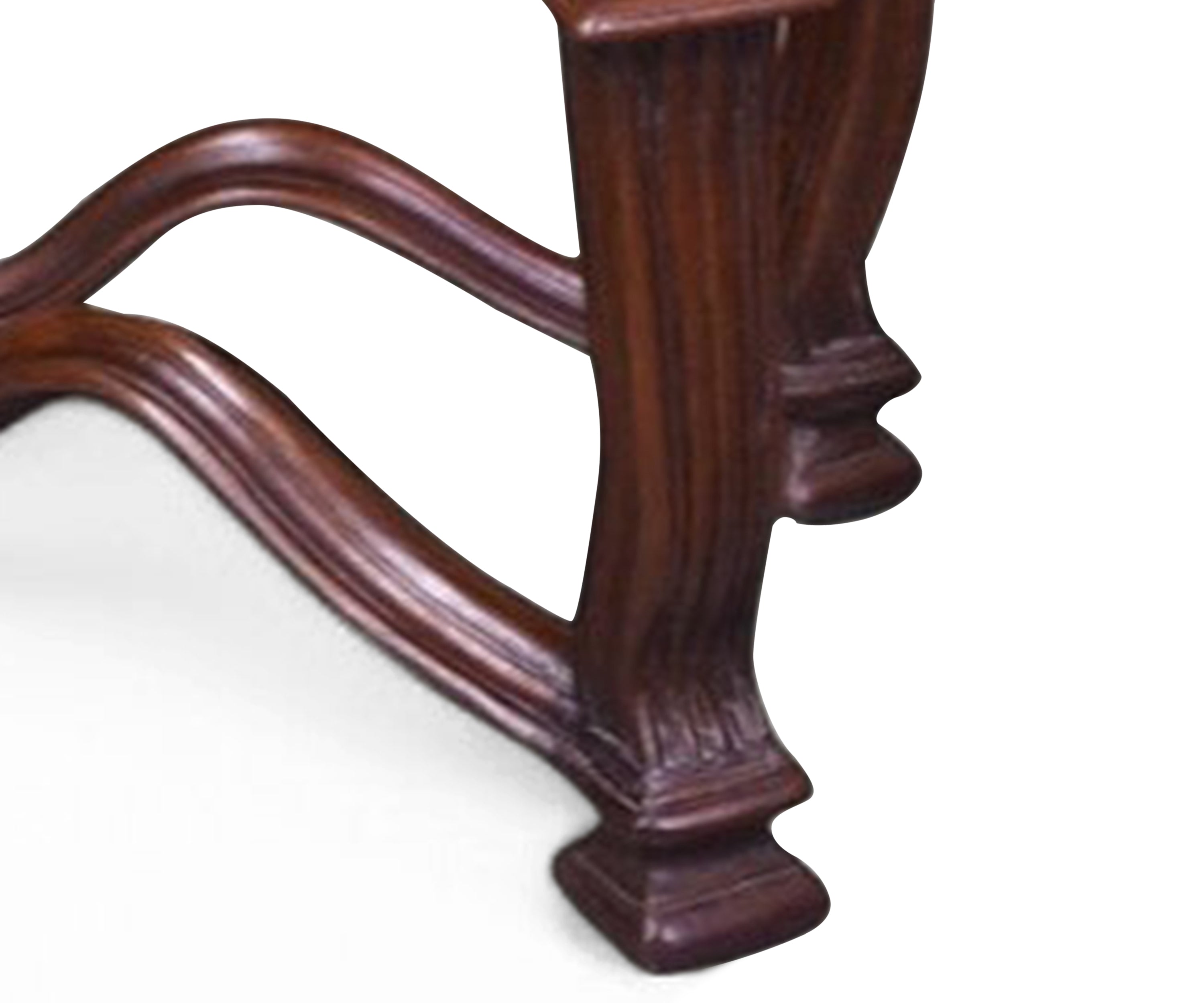 French Style Carved Wooden Console Table with Ornamental Stretcher Base