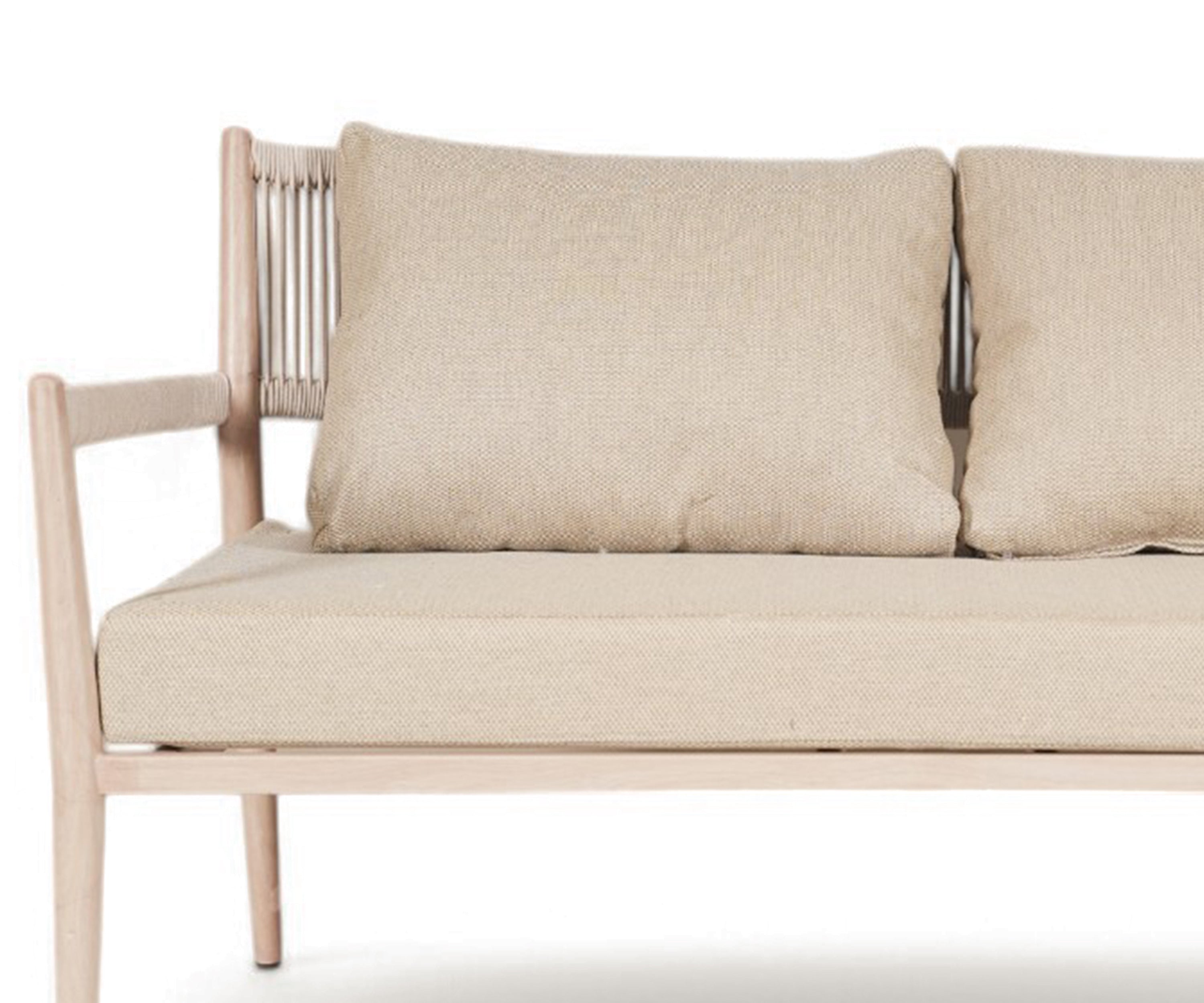 Modern Outdoor 2 Seater Sofa in Metal with Rope Detail