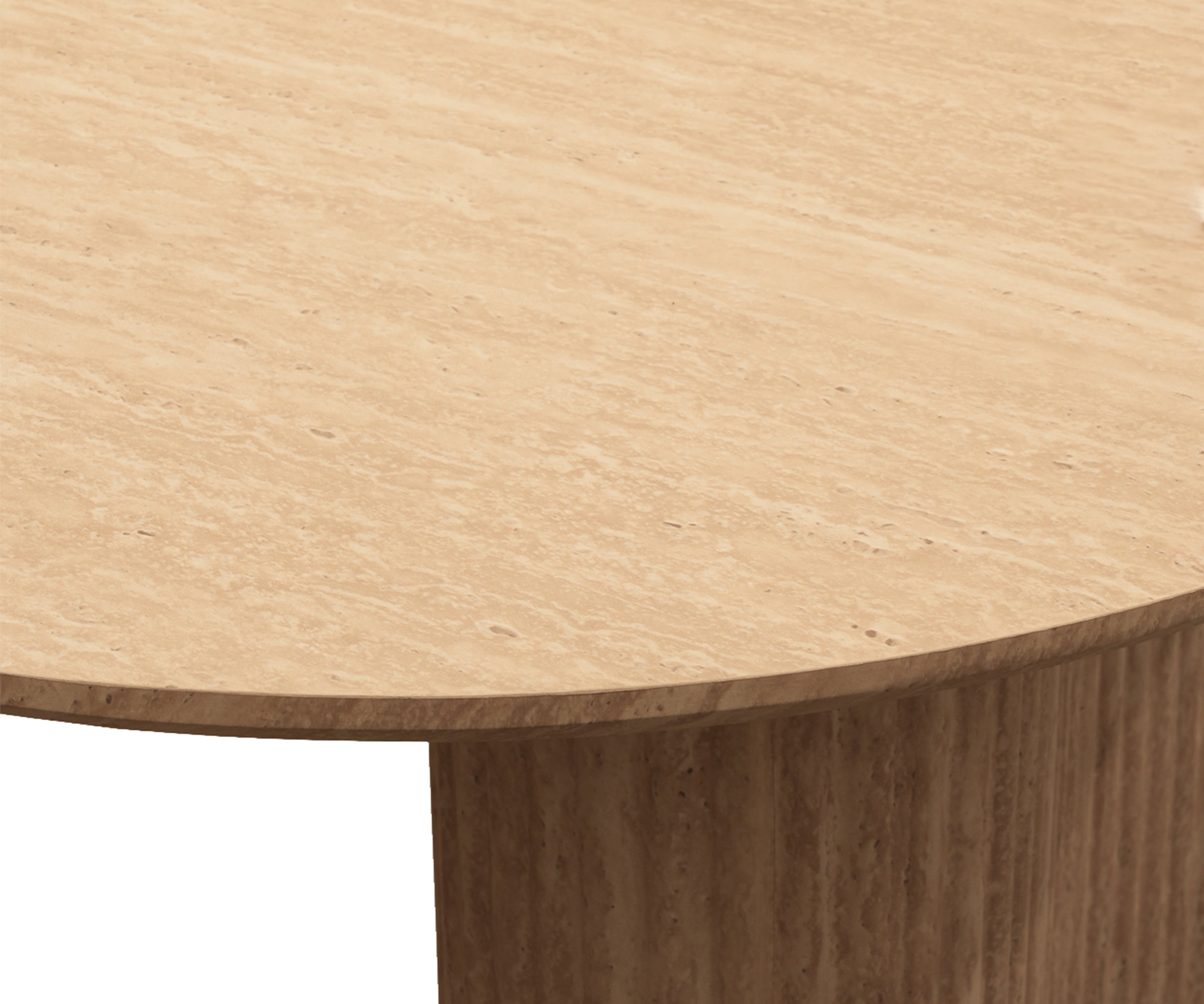 Light Wood Oval 6 Seater Dining Table with Fluted Base