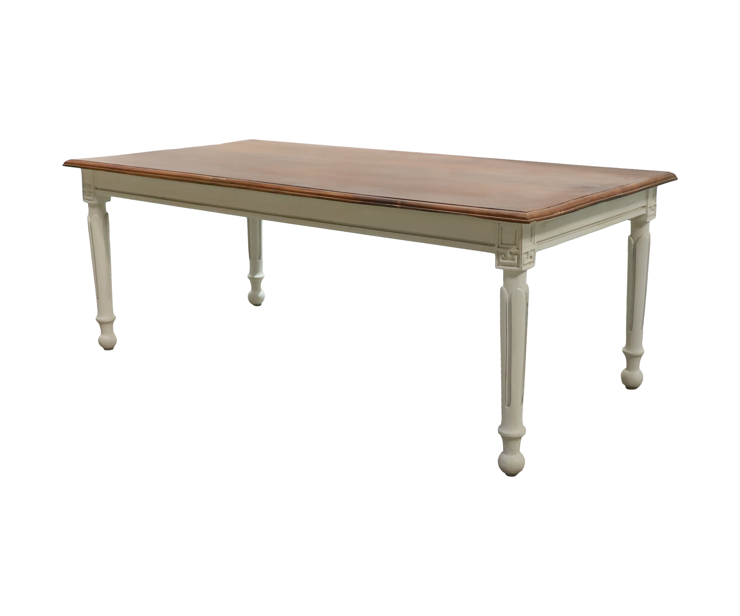 Two-Tone Wooden Coffee Table with Carved Legs