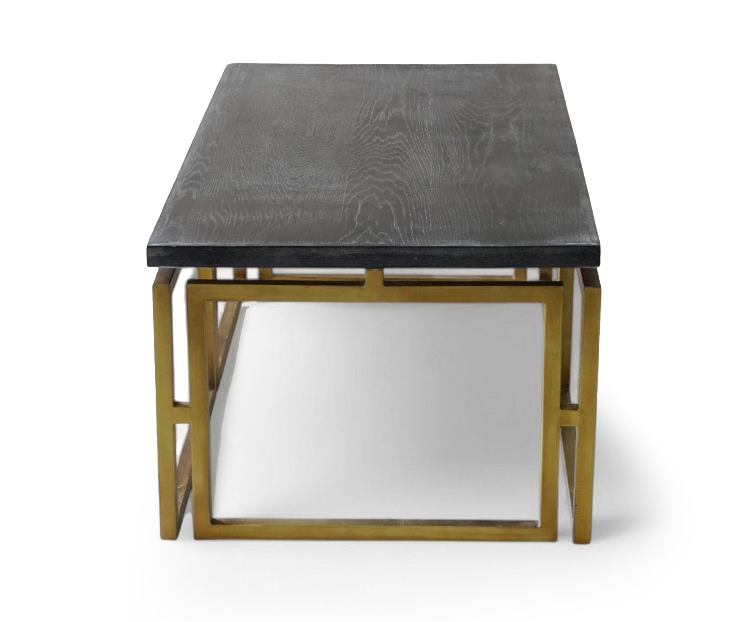 Black Top Brass Frame Coffee Table