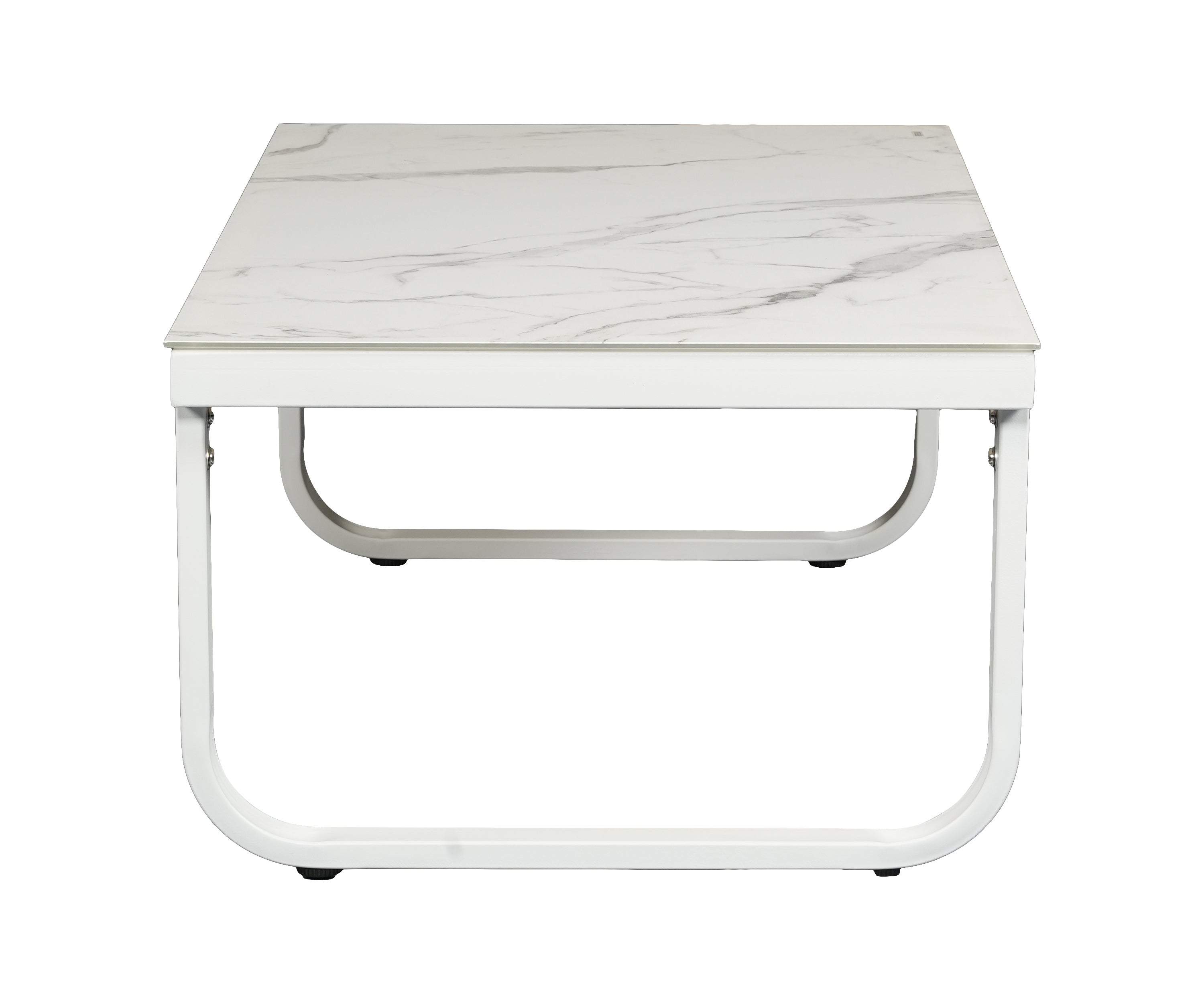 Outdoor Metal Side Table with Curved Open-frame Legs