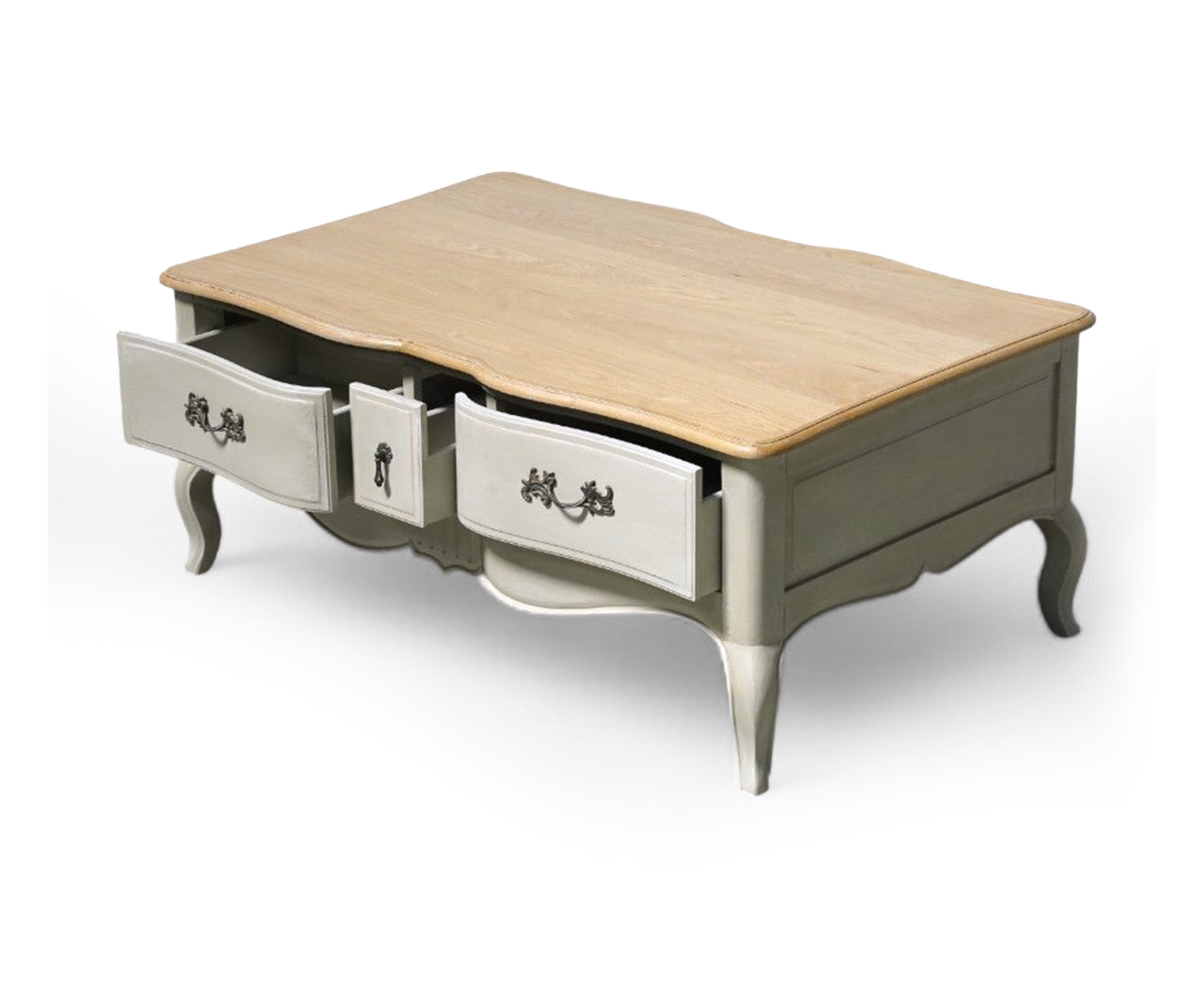 French Storage Coffee Table with Drawers