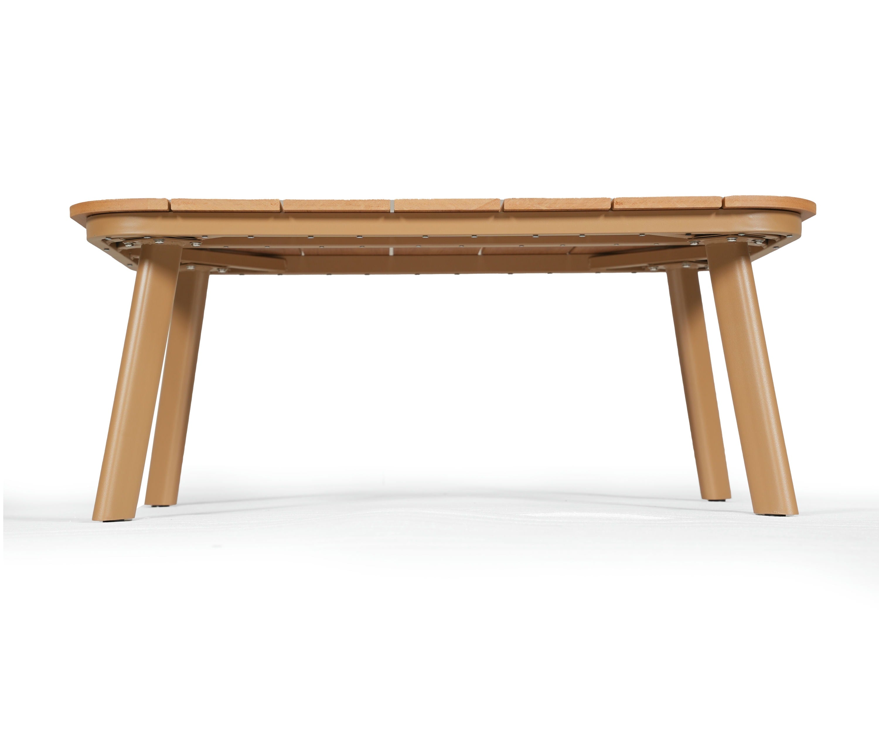 Wood Finish Metal Coffee Table