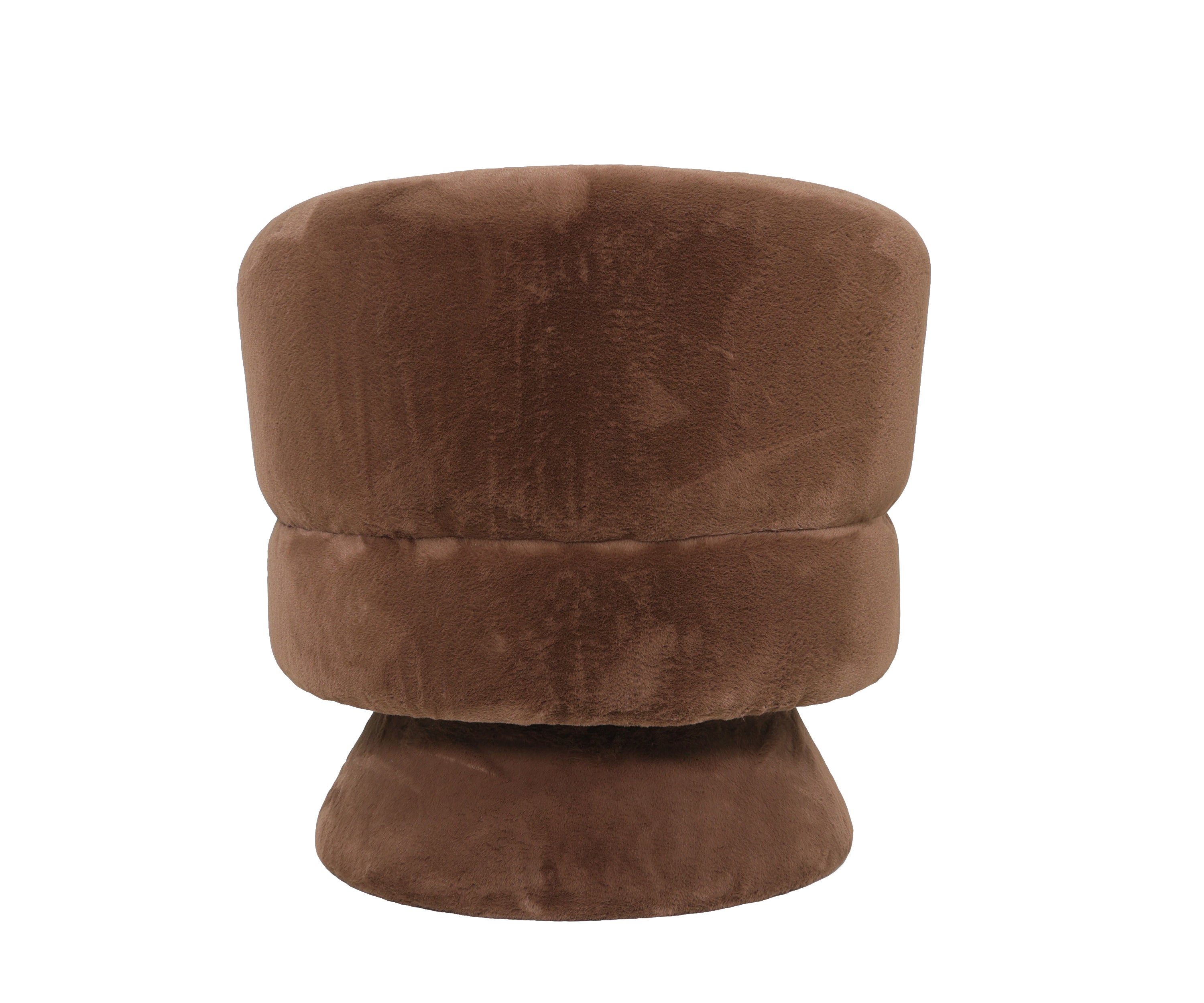 Luxury Velvet Swivel Barrel Armchair in Chocolate Brown