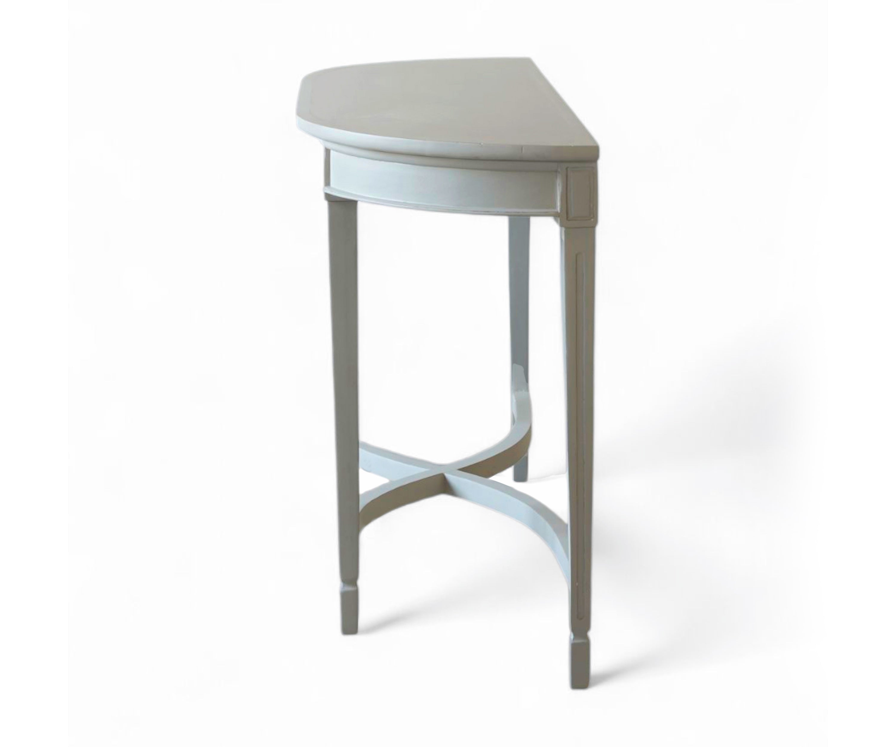 Gustavian Solid Wood Console Table - Distressed White