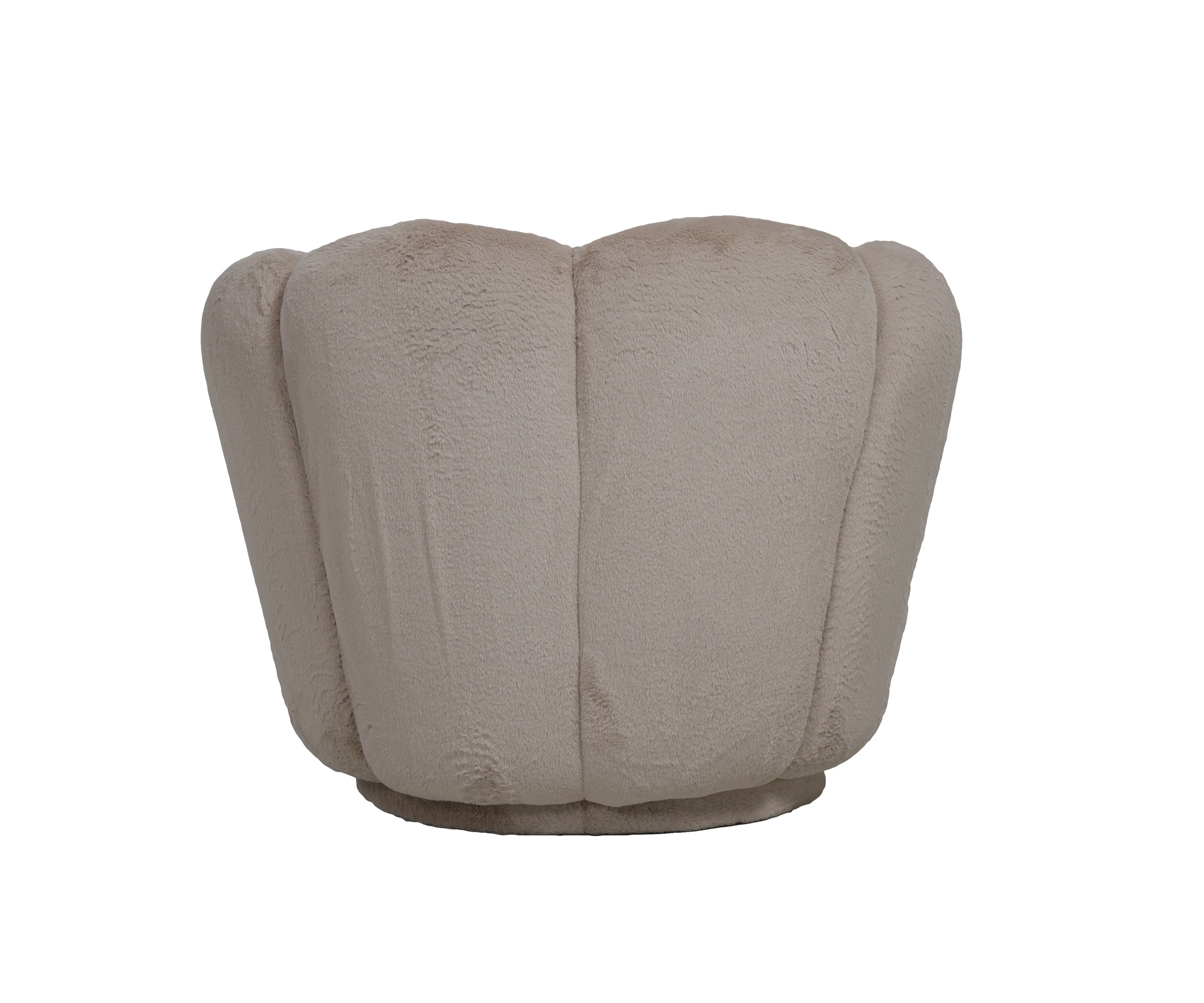 Petal Back Swivel Accent Chair in Beige Velvet