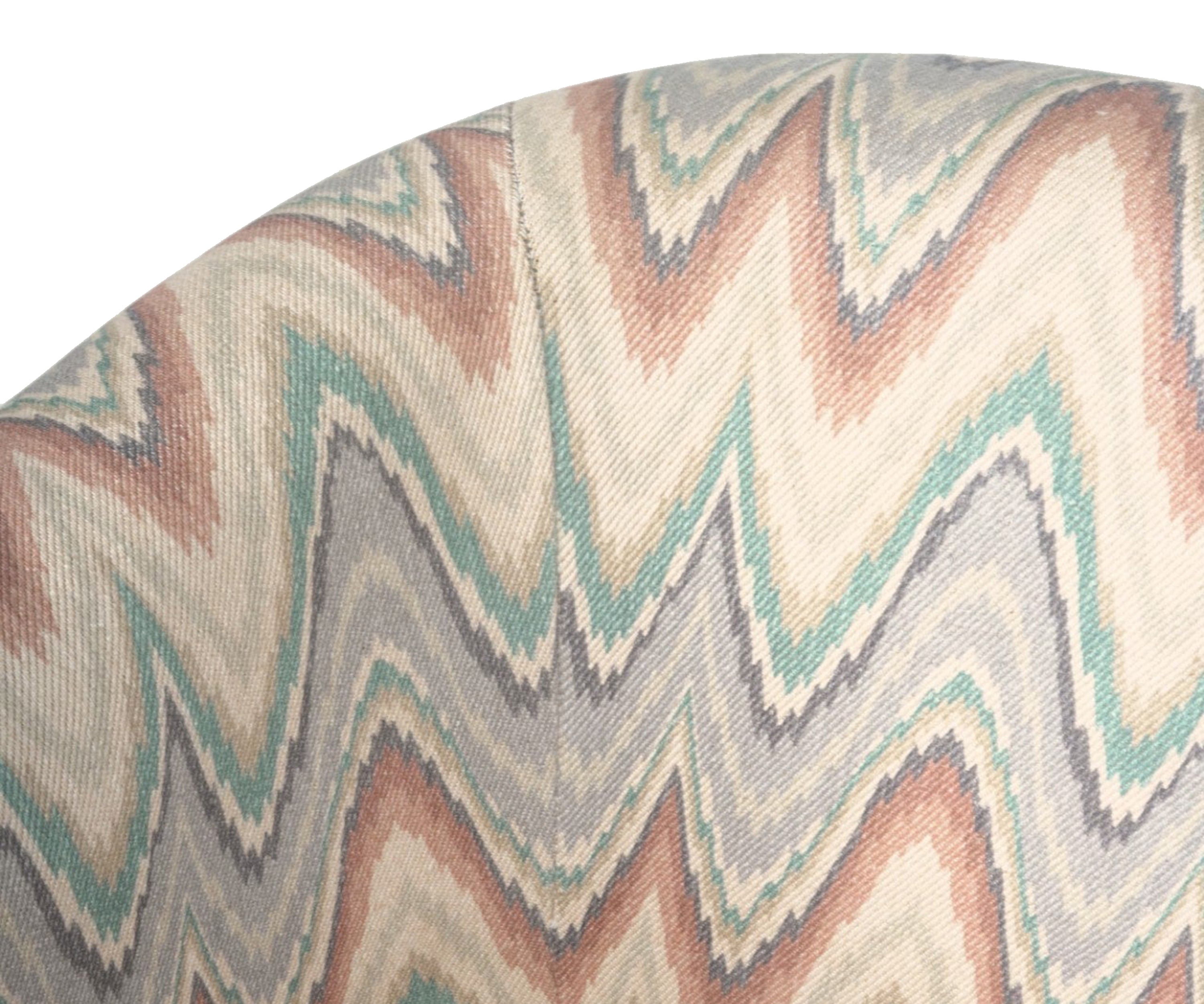 Chevron Printed Cotton Accent Arm Chair
