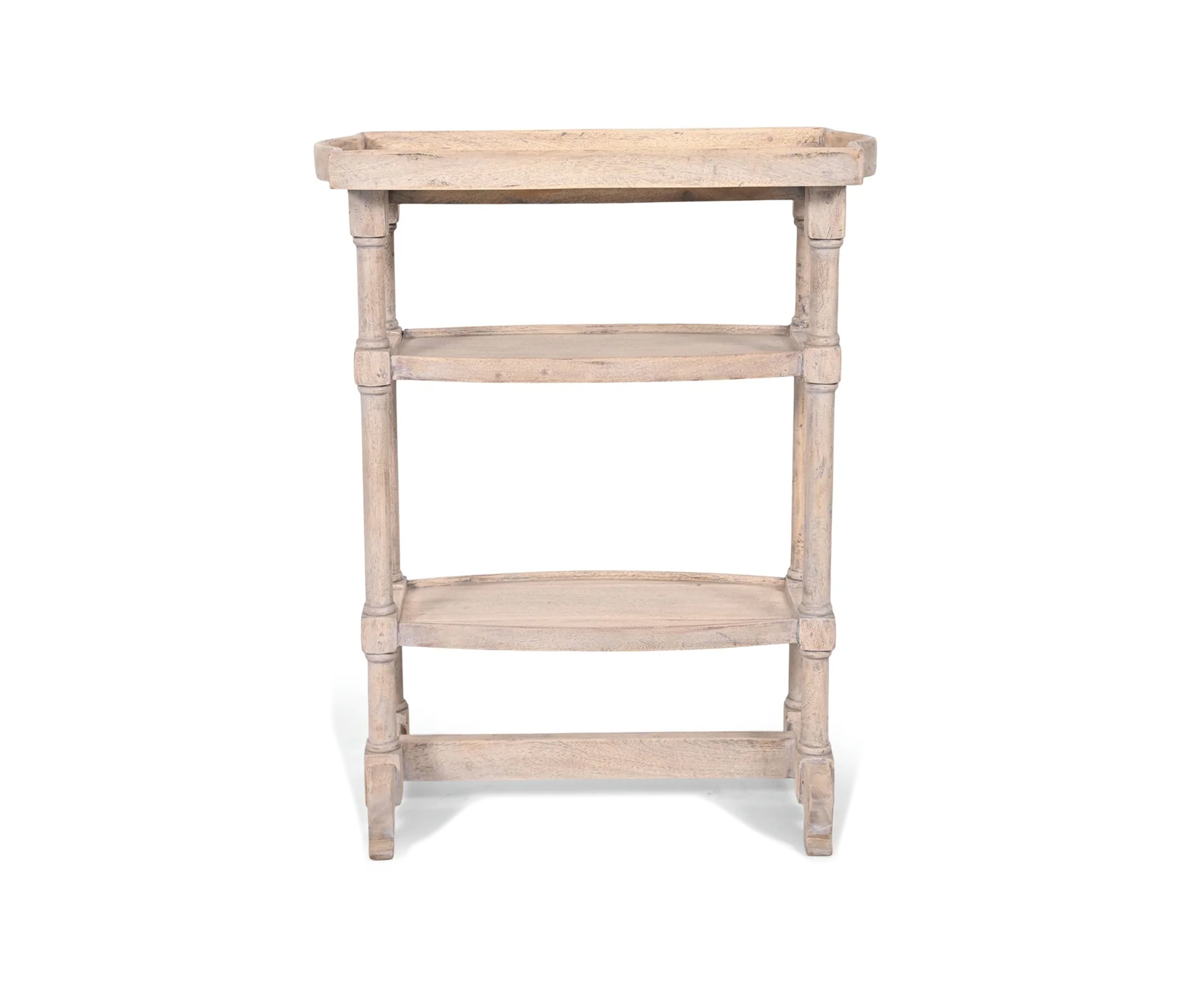 Rustic Solid Wood 3 Tier Tray Top Display Shelf