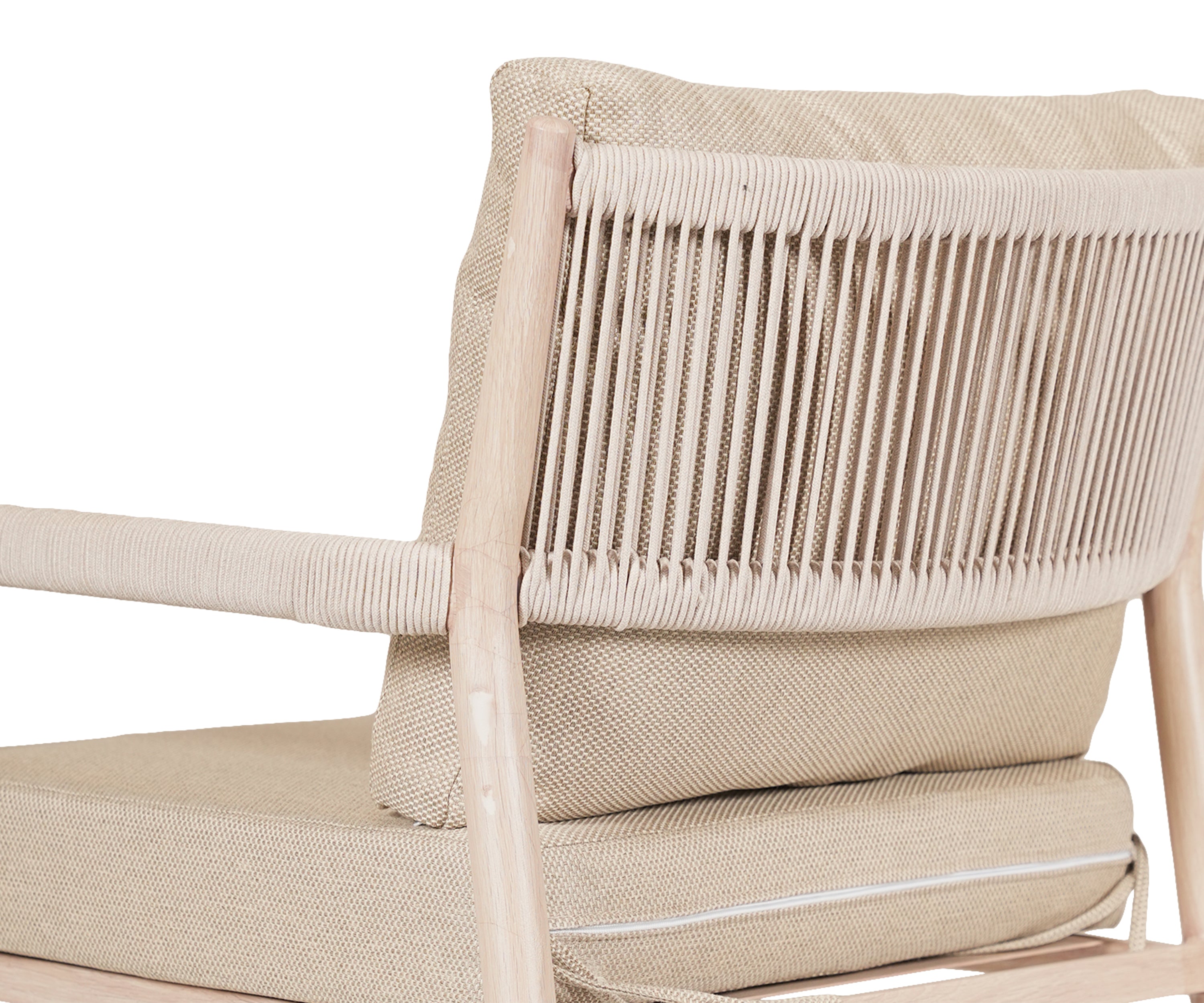 Metal Outdoor Armchair with Nylon Ropes and Cushion