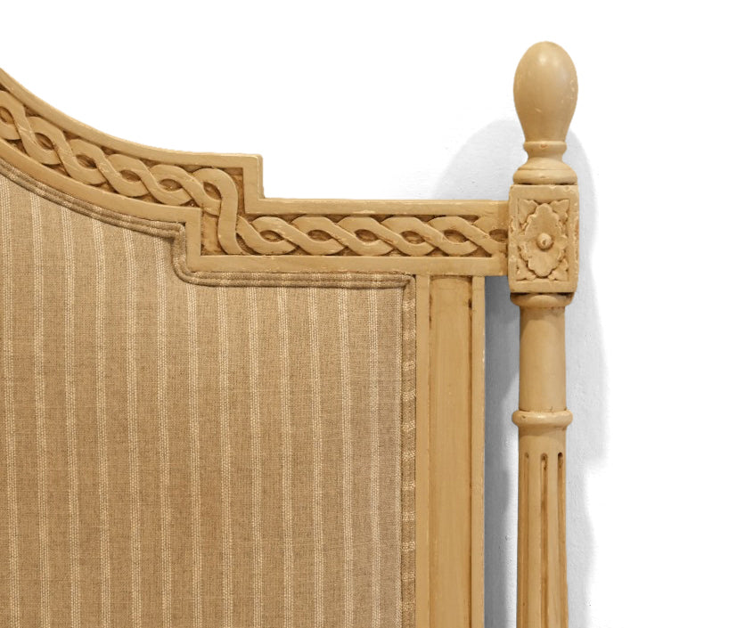 Versailles French Carved Upholstered Acacia Wood Bed