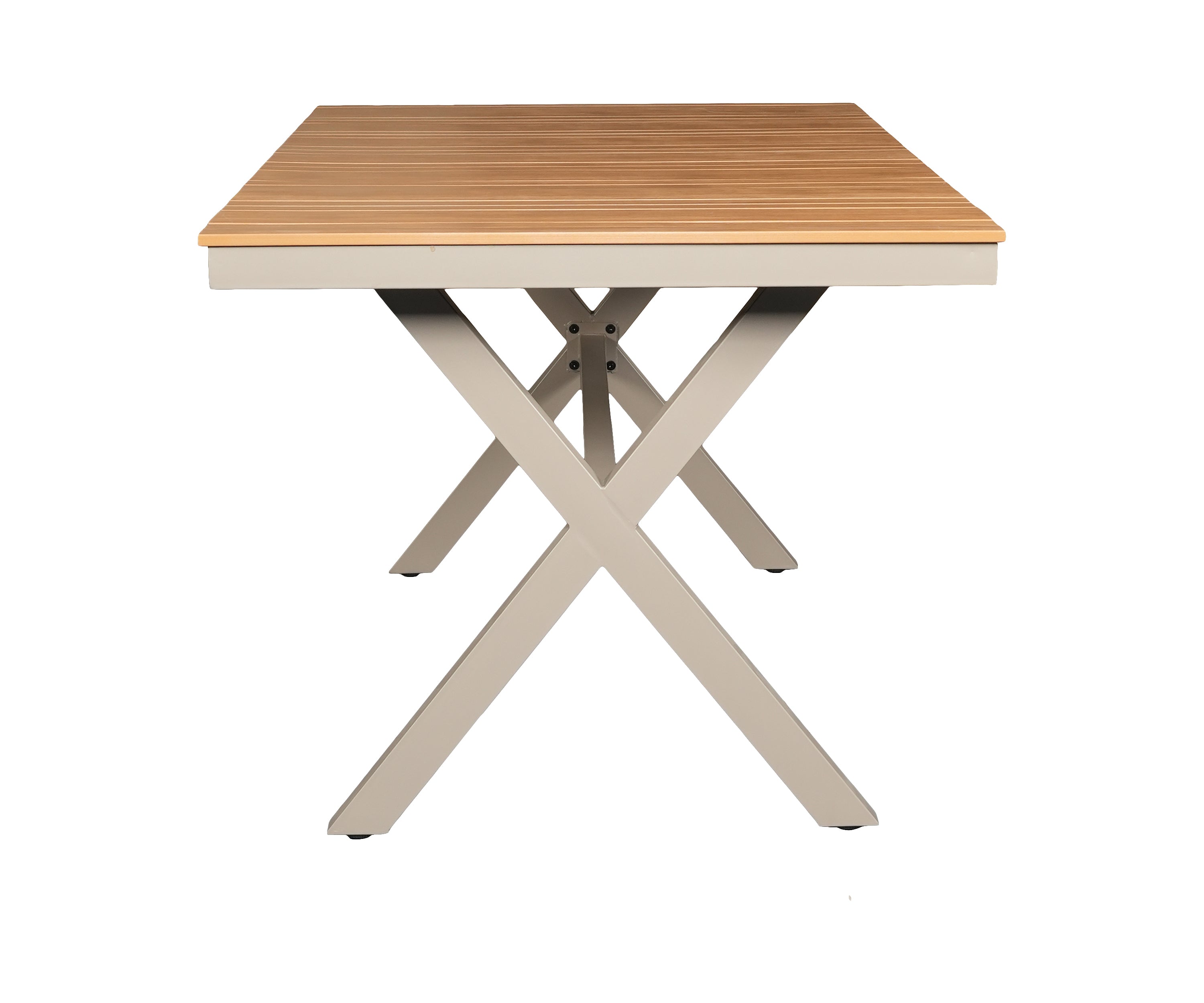 Outdoor Dining Table with Slatted Top