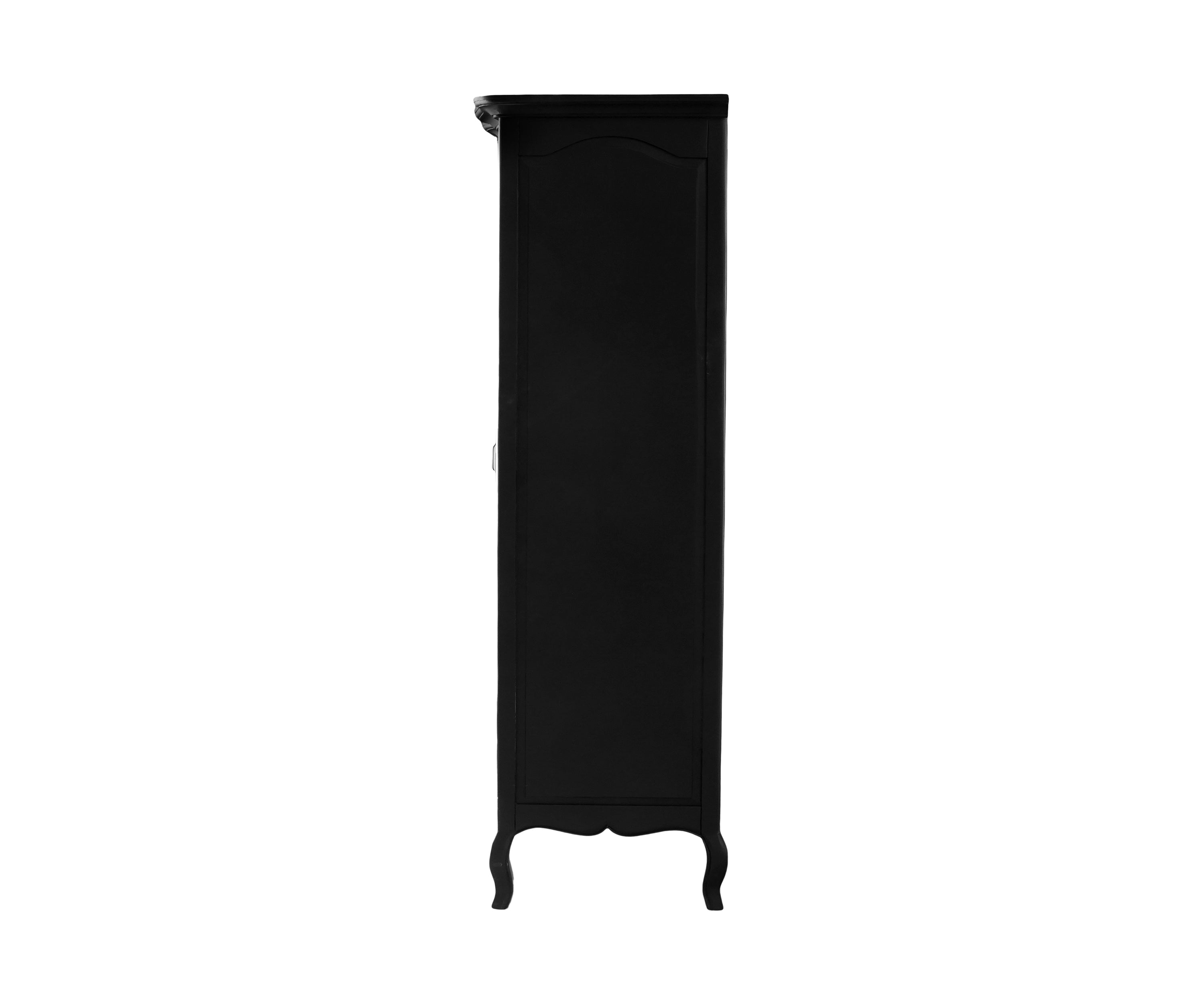 French Provincial Double-Door Wardrobe in Matte Black