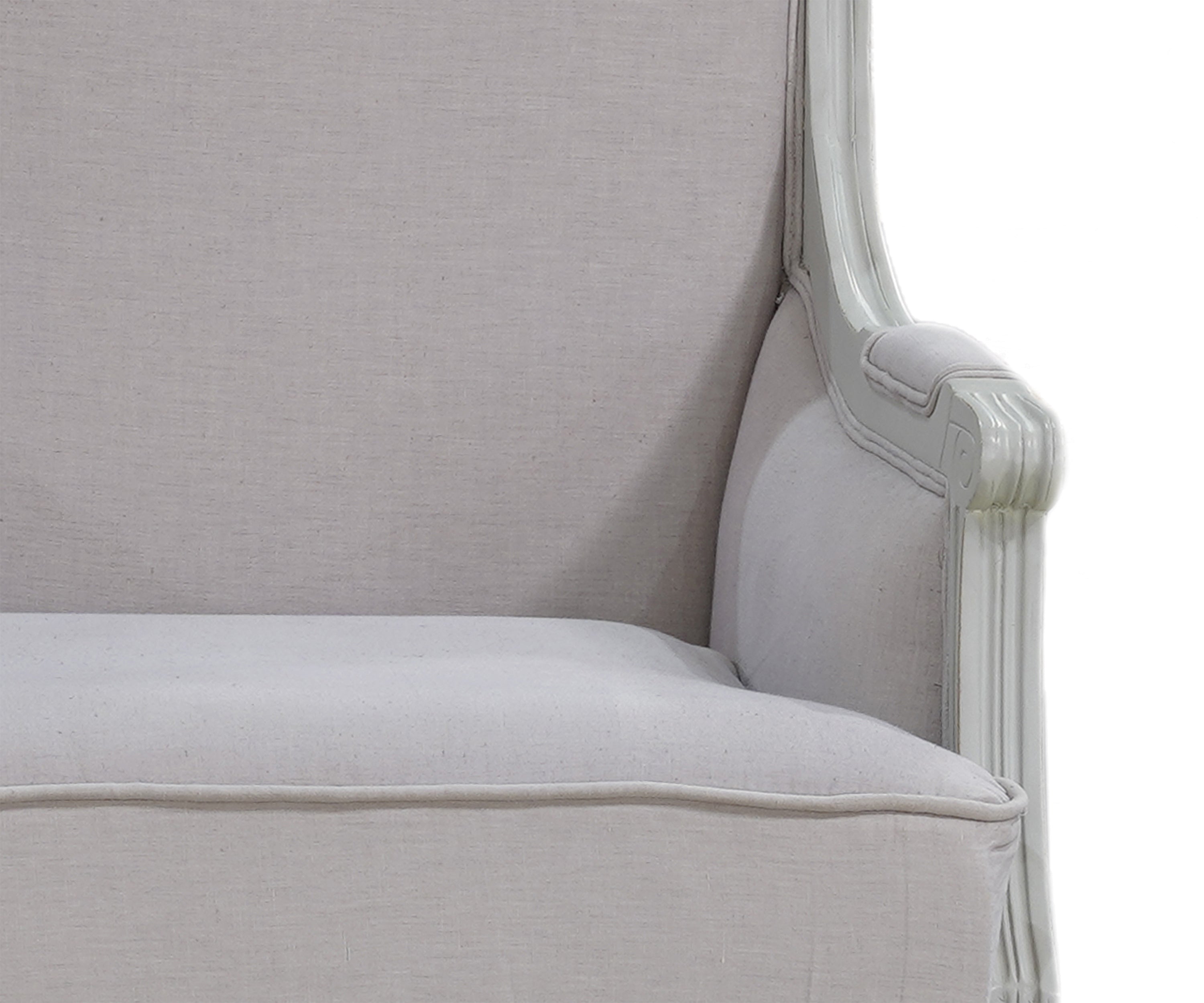 Gustavian Upholstered Single-Seater Sofa with Solid Wood Frame