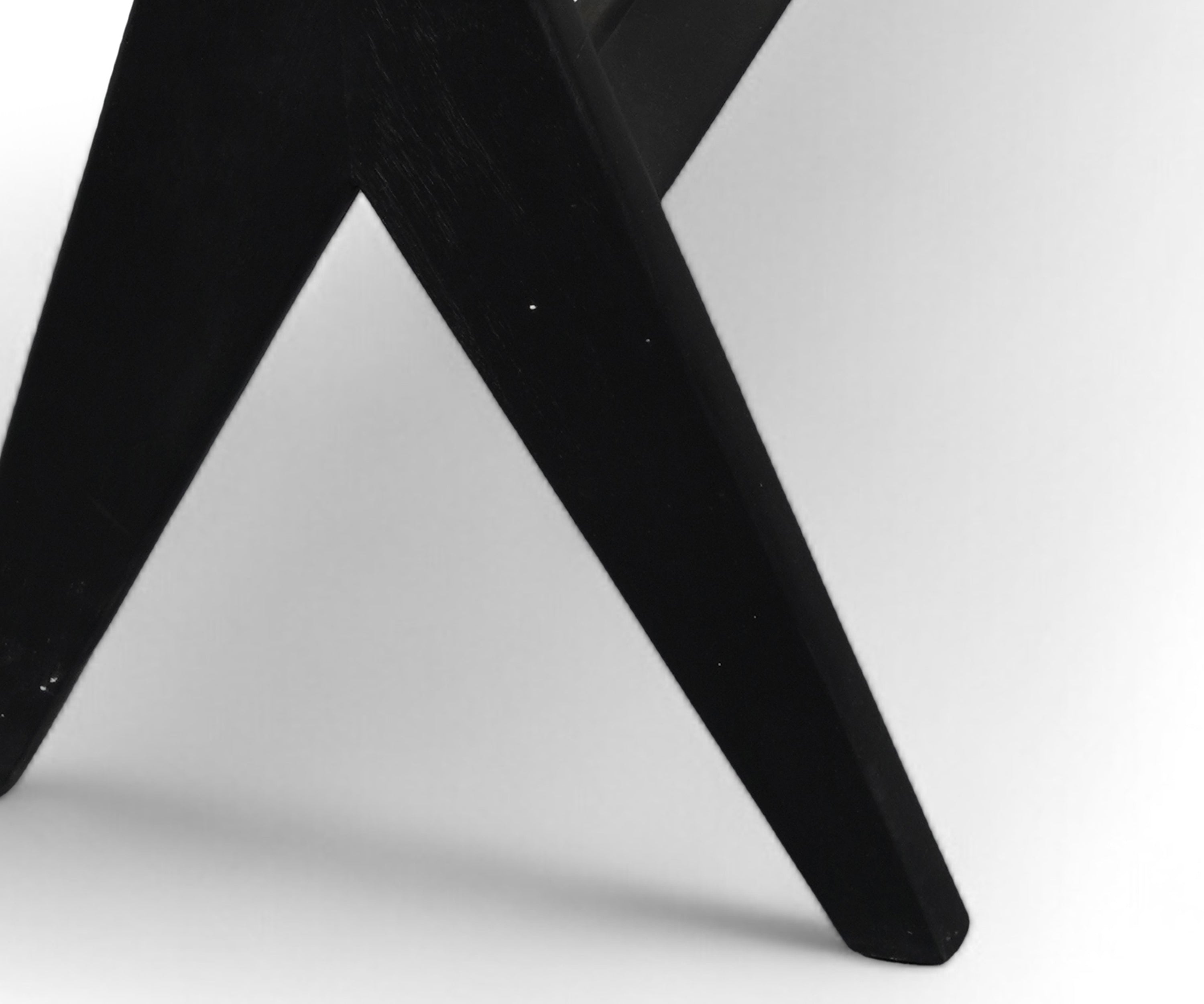 Black Cane Bench with Wooden Frame