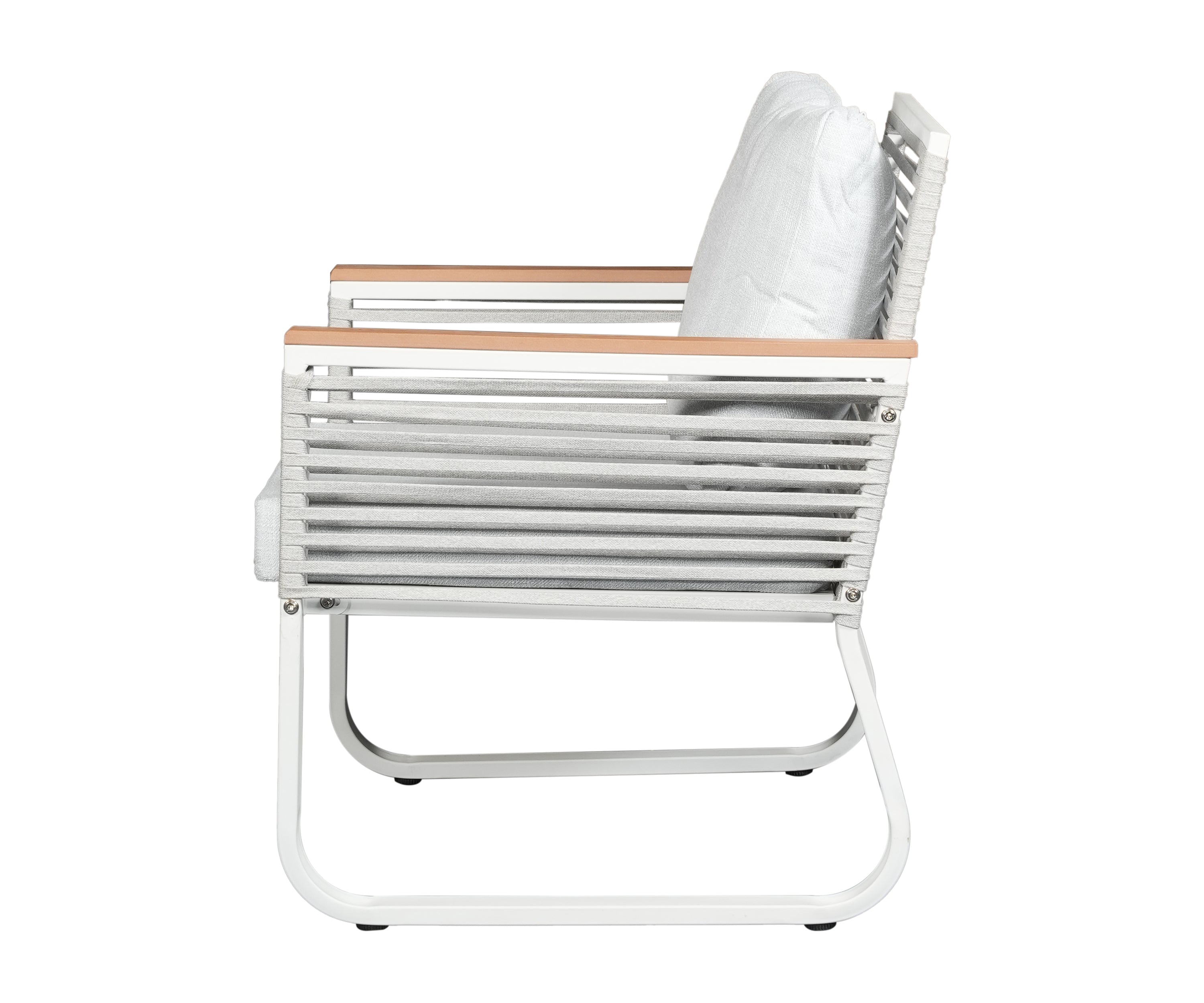 Contemporary Outdoor Accent Sofa in White Finish