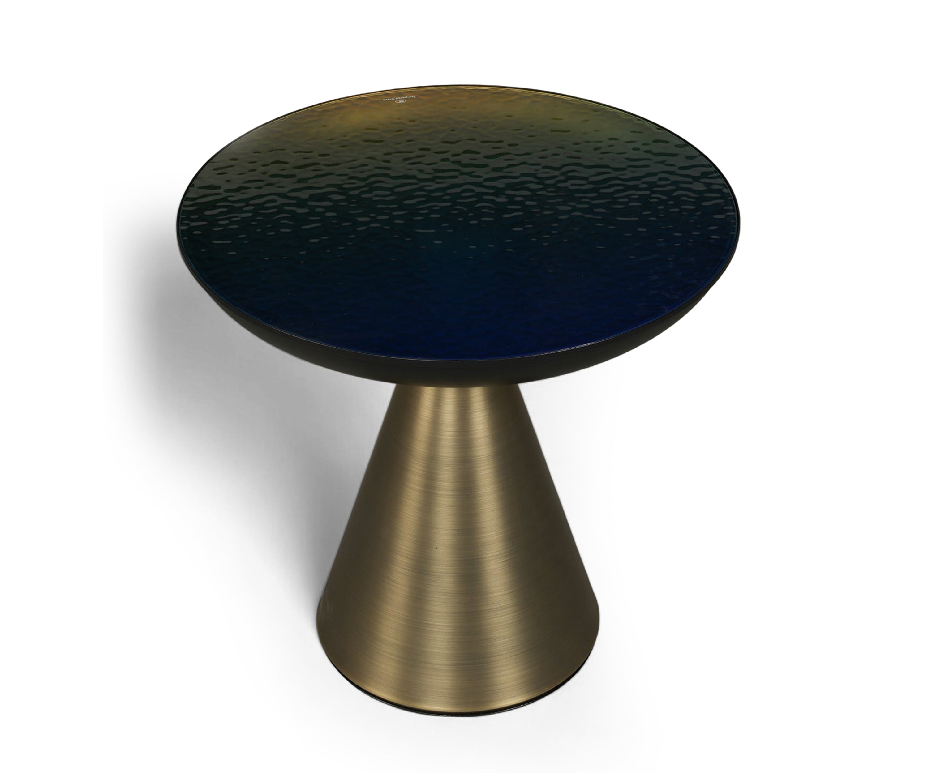Black Glass Top Brass Nesting Coffee Table Set of 2