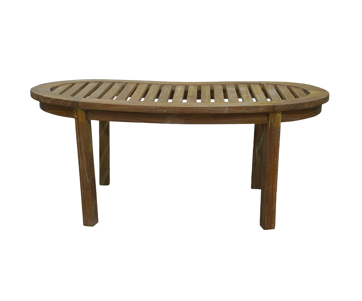 Oval Slatted Teak Coffee Table