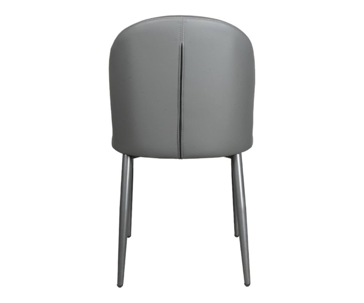 Grey Barrel Back Chair with Tapered Legs