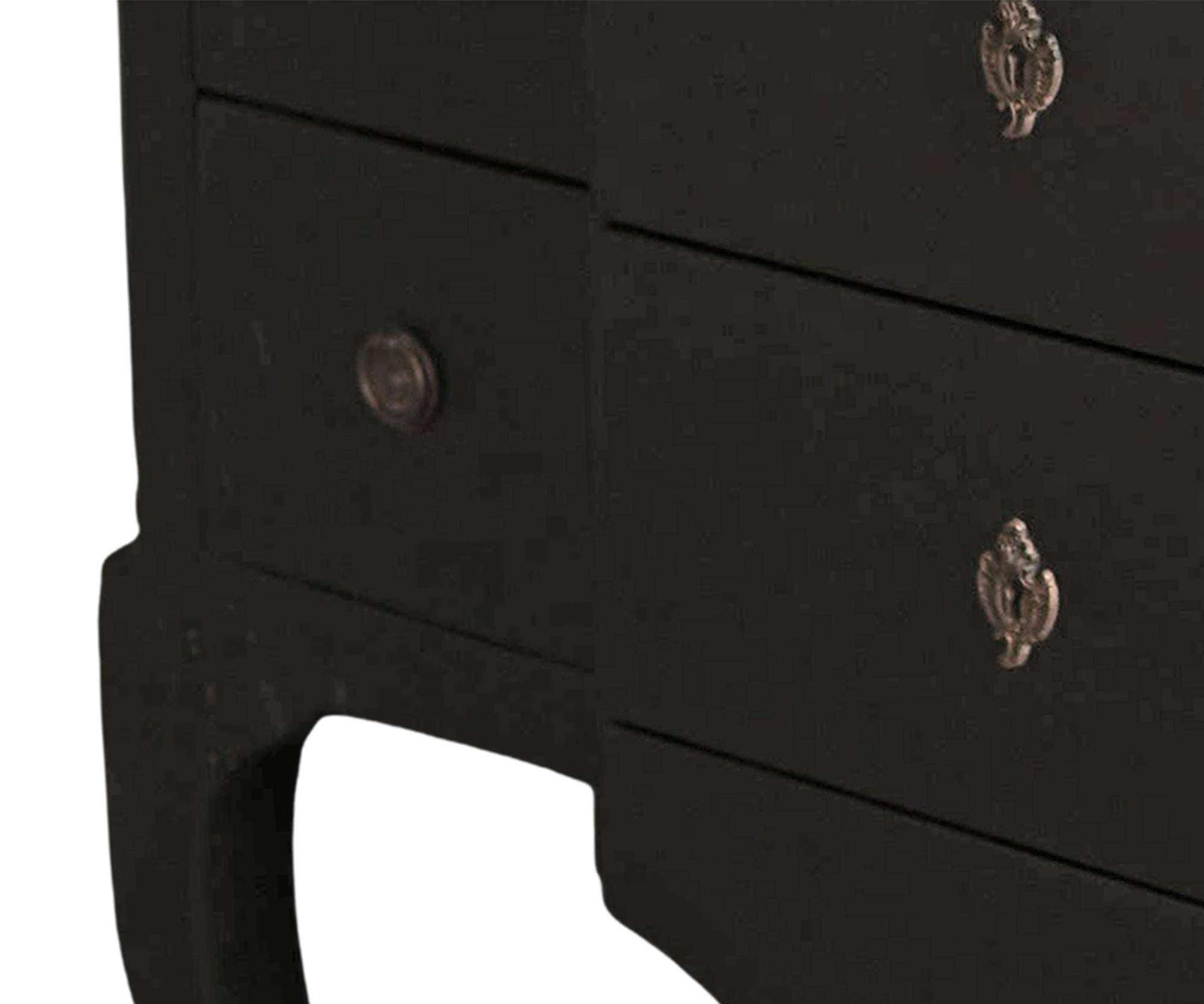 English Style Black Wooden Chest of Drawers
