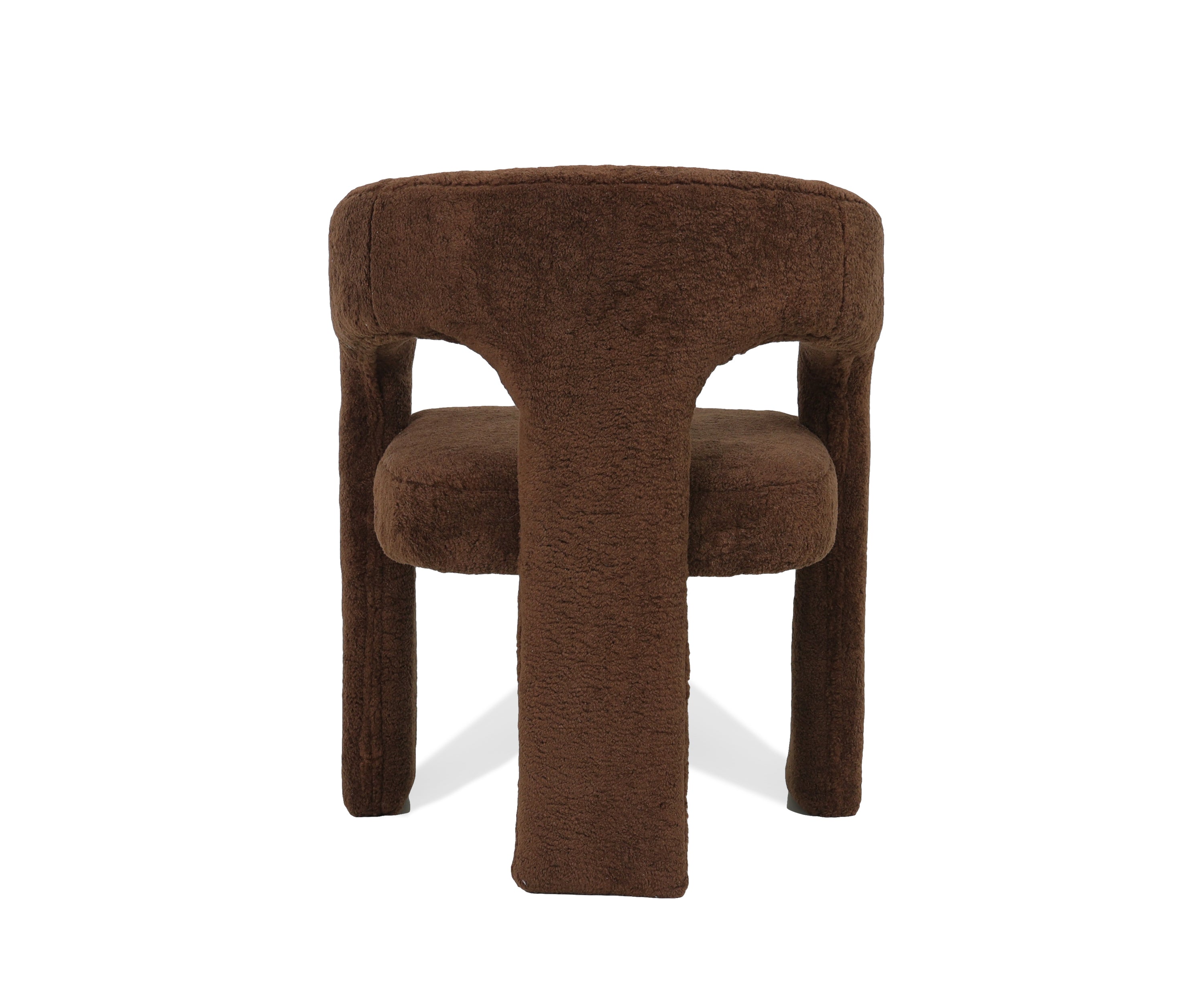Chocolate Brown Plush T-Back Accent Chair