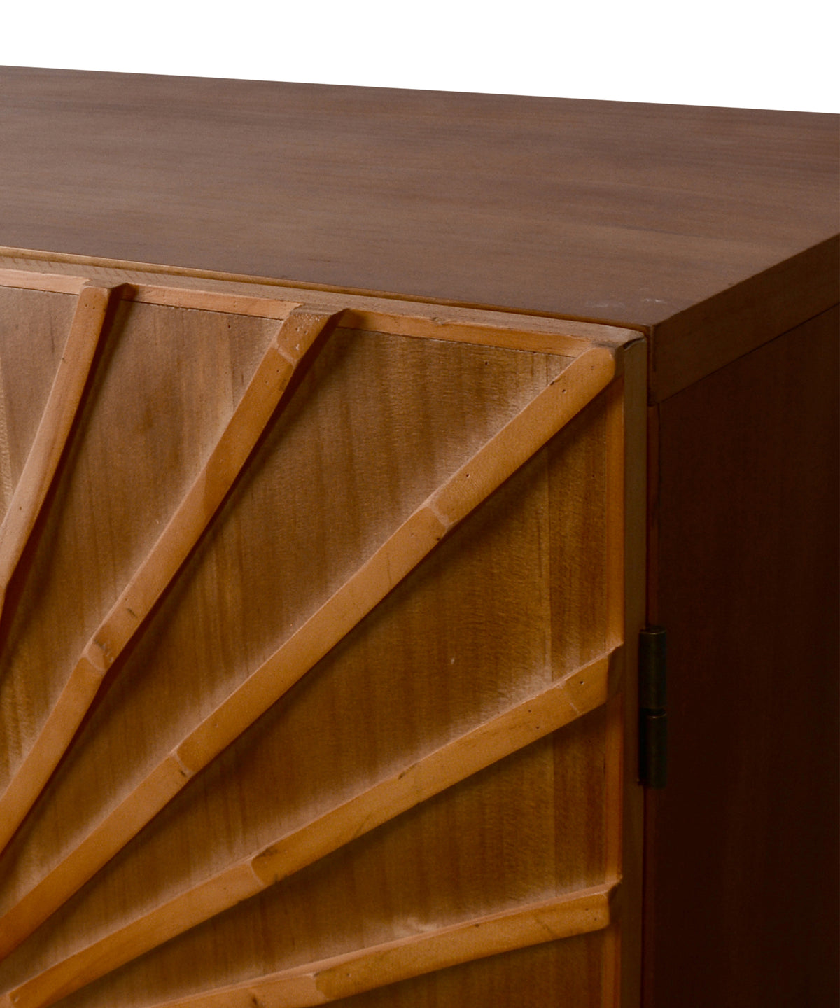 Honey Brown Sunburst Two-Door Cabinet