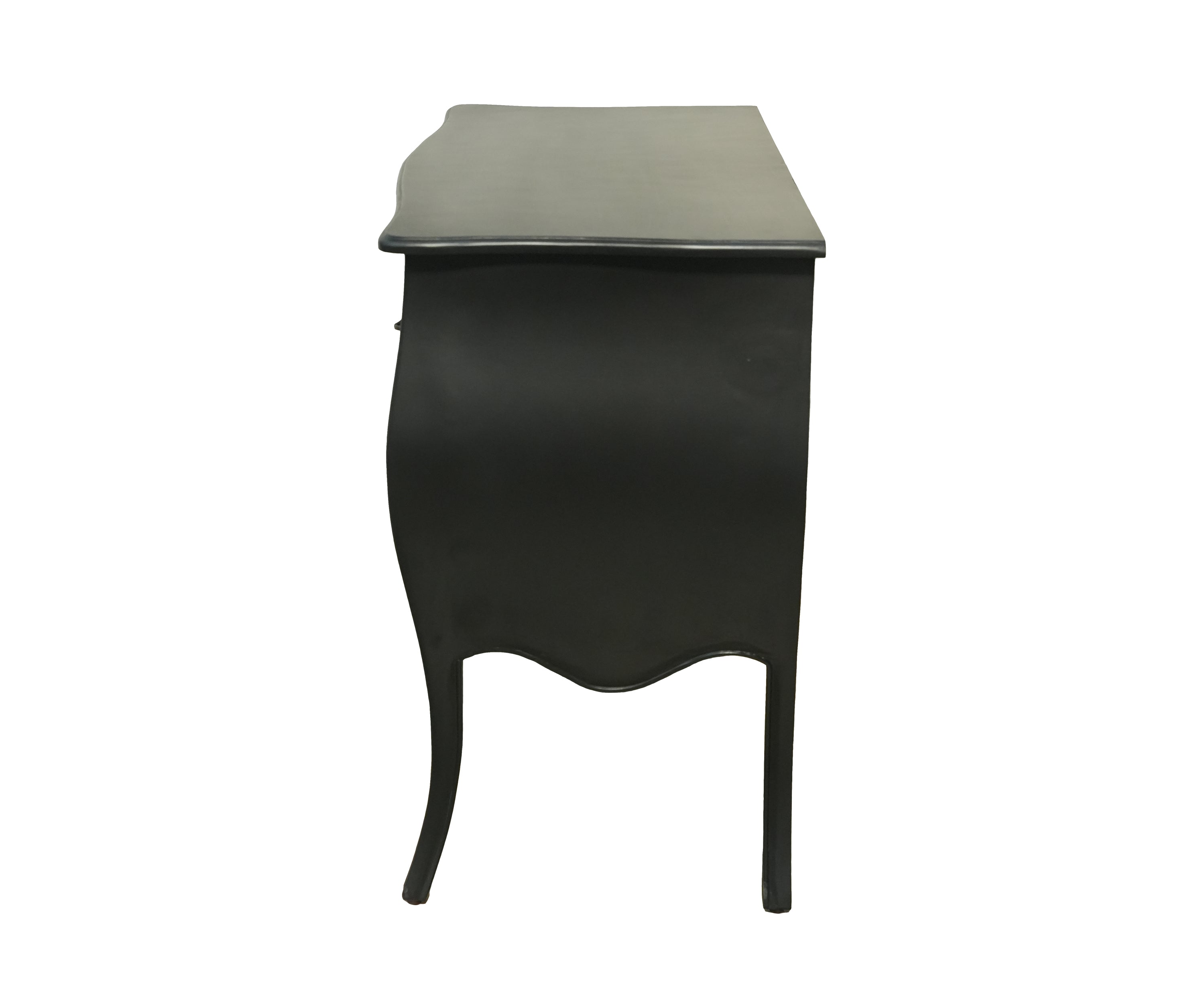 French Style Black Bombe Chest of Drawers