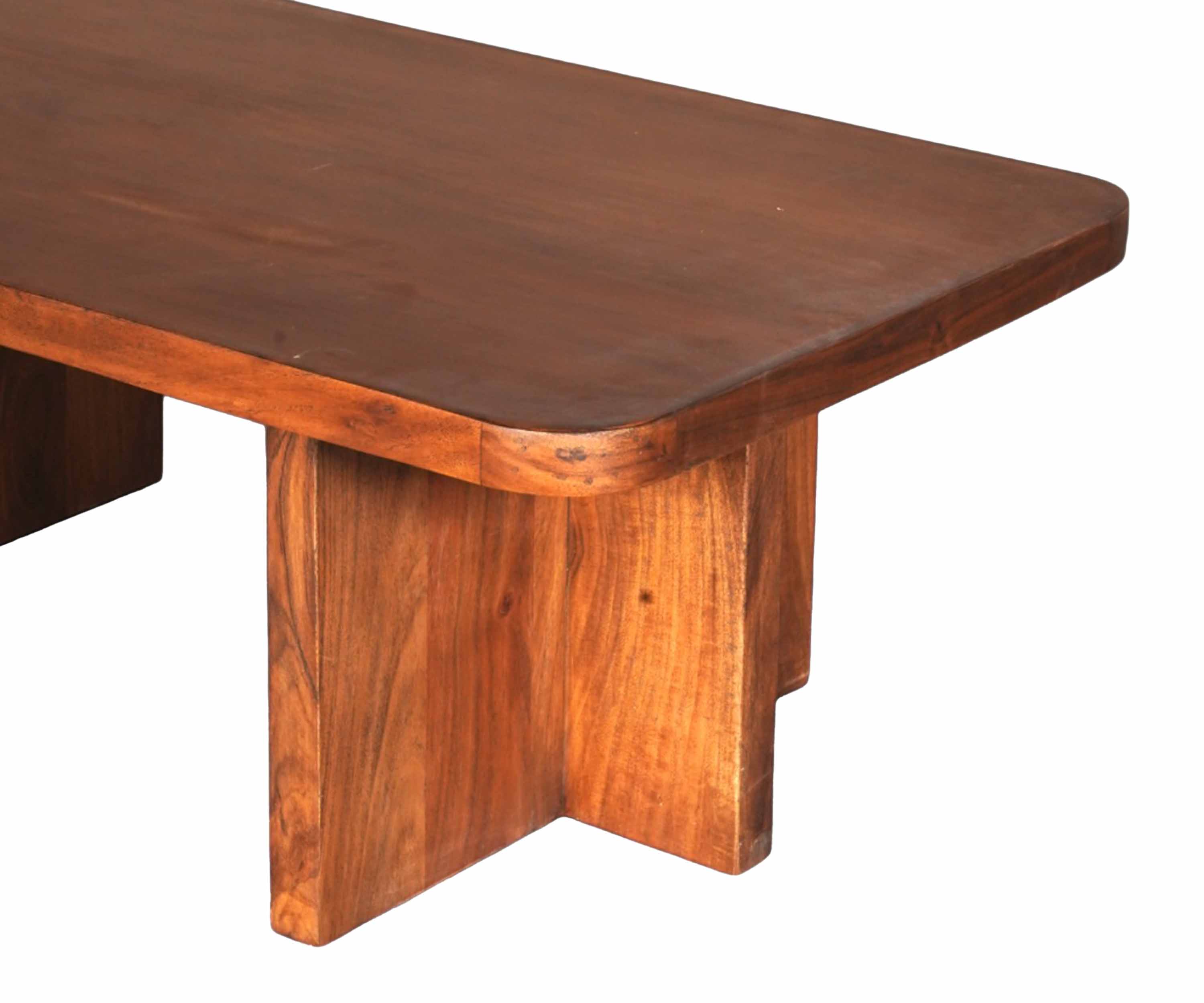 Solid Acacia Wood Coffee Table in Rich Brown Finish