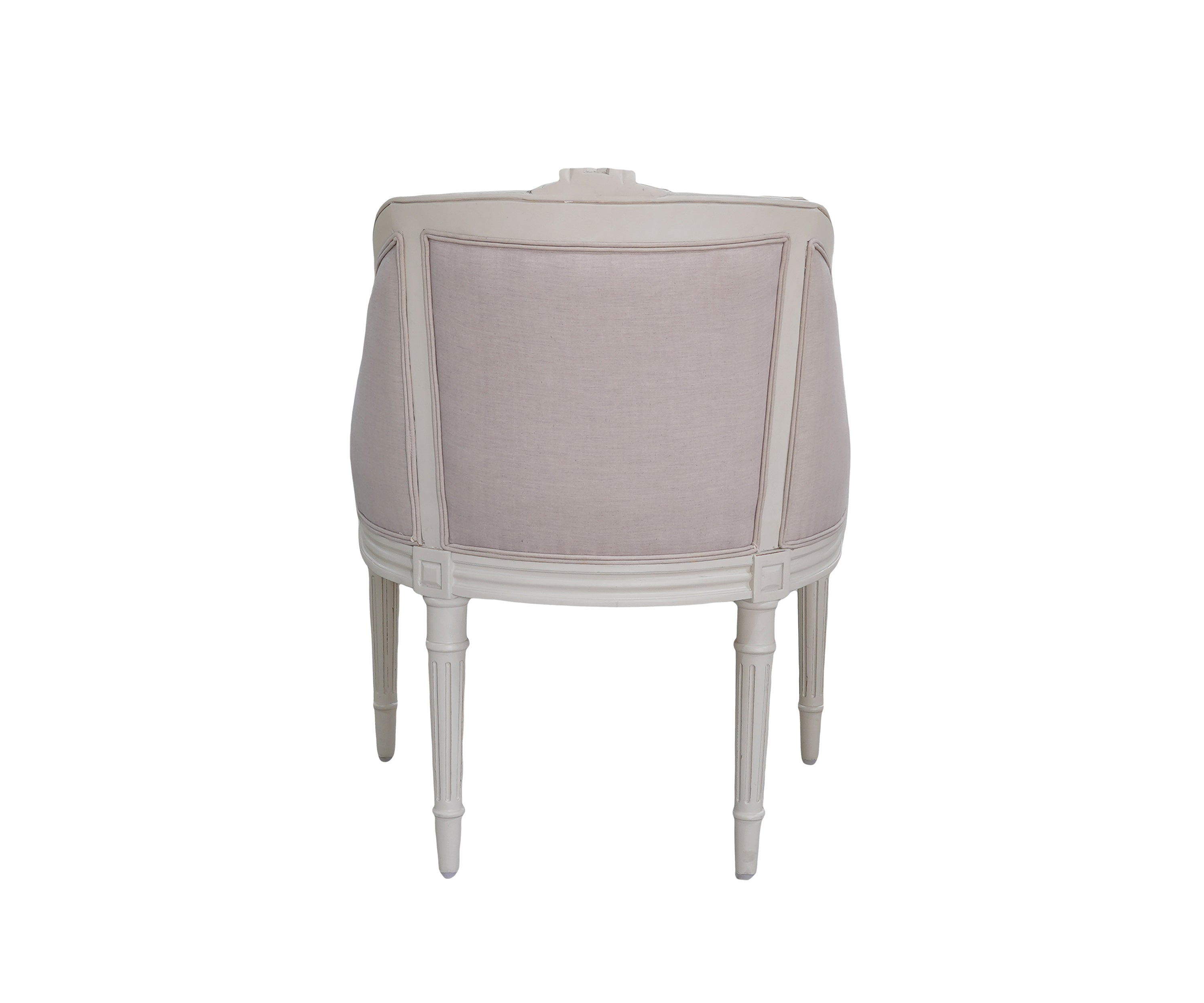 French Tufted Linen Tub Single-Seater Sofa with Solid Wood Frame