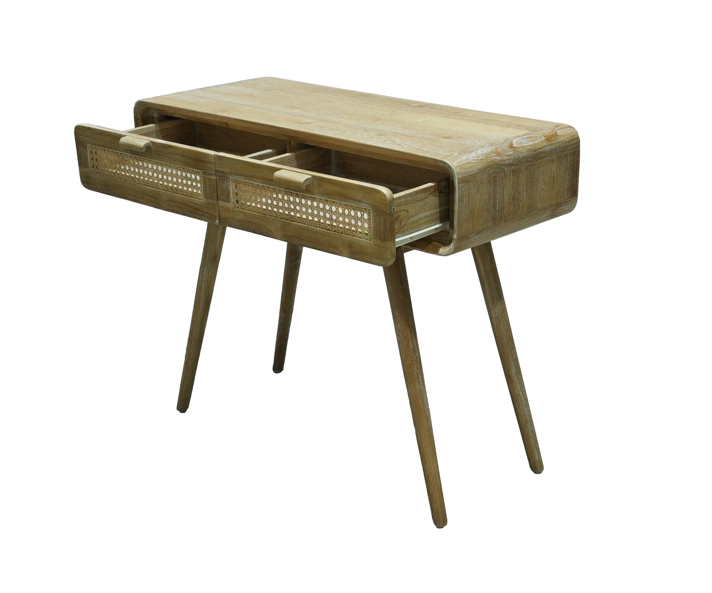 Mid-Century Modern Cane Console Table