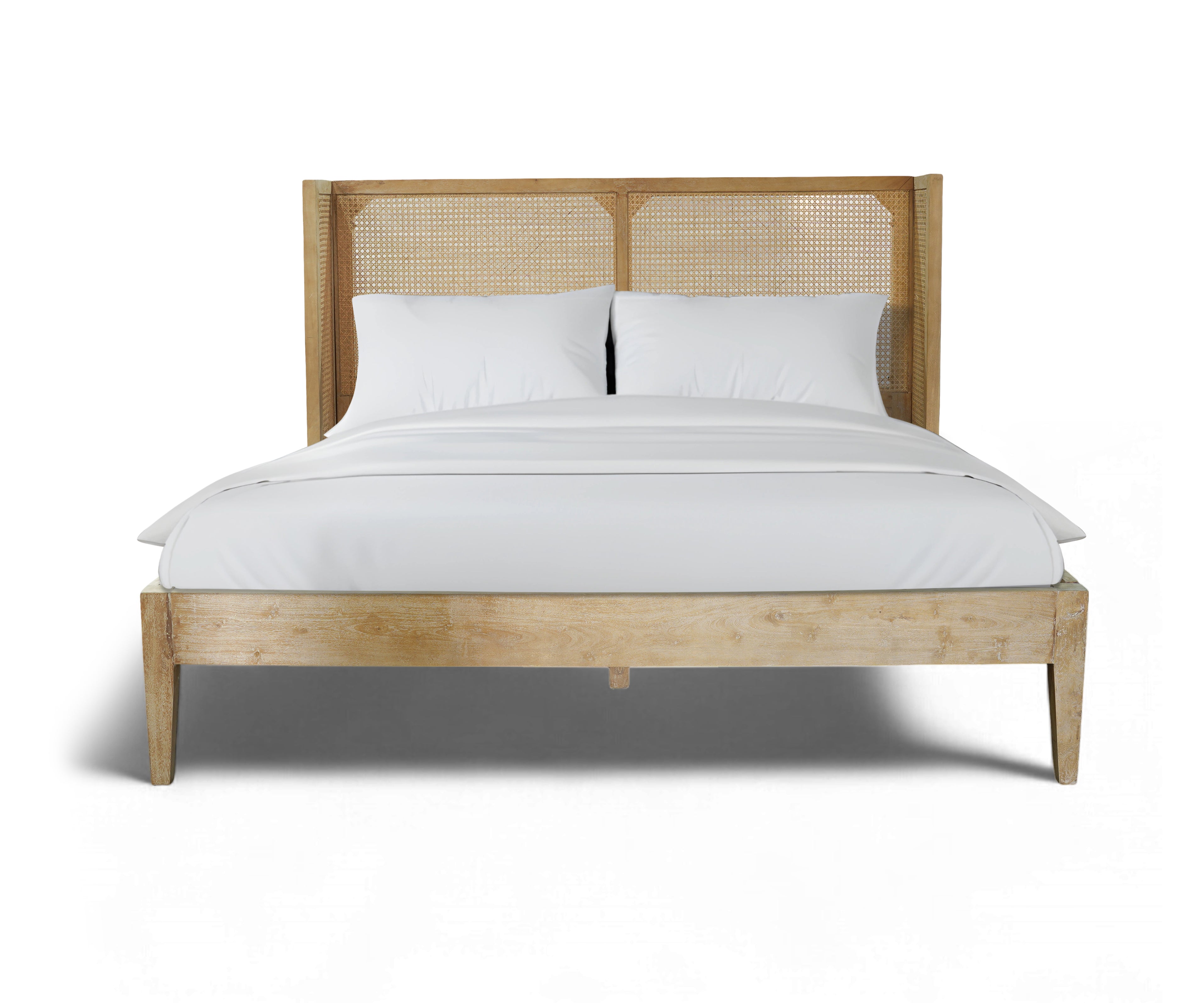 Arden Acacia Wood Cane Panel Bed