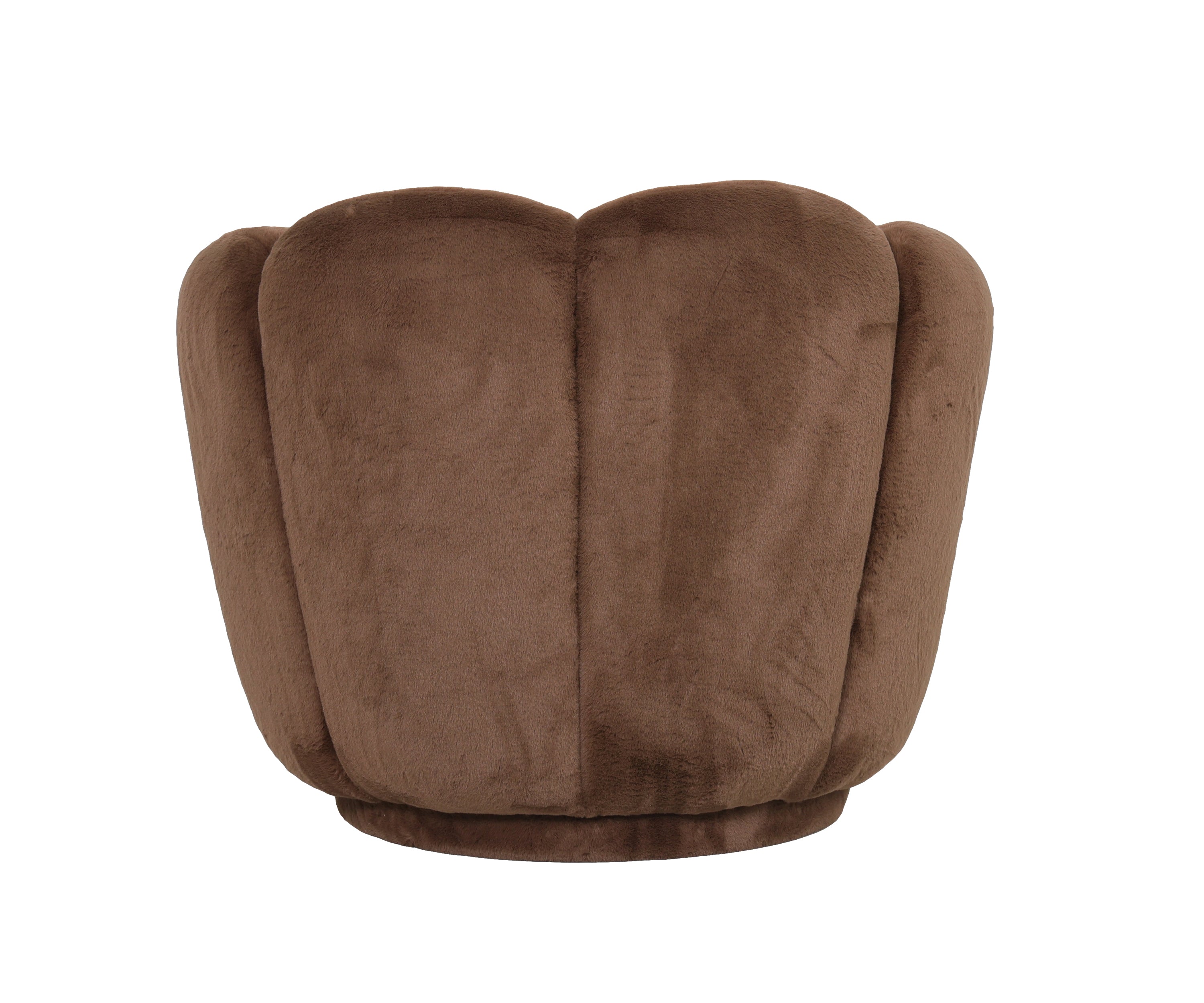 Petal Back Swivel Accent Chair in Chocolate Brown Velvet