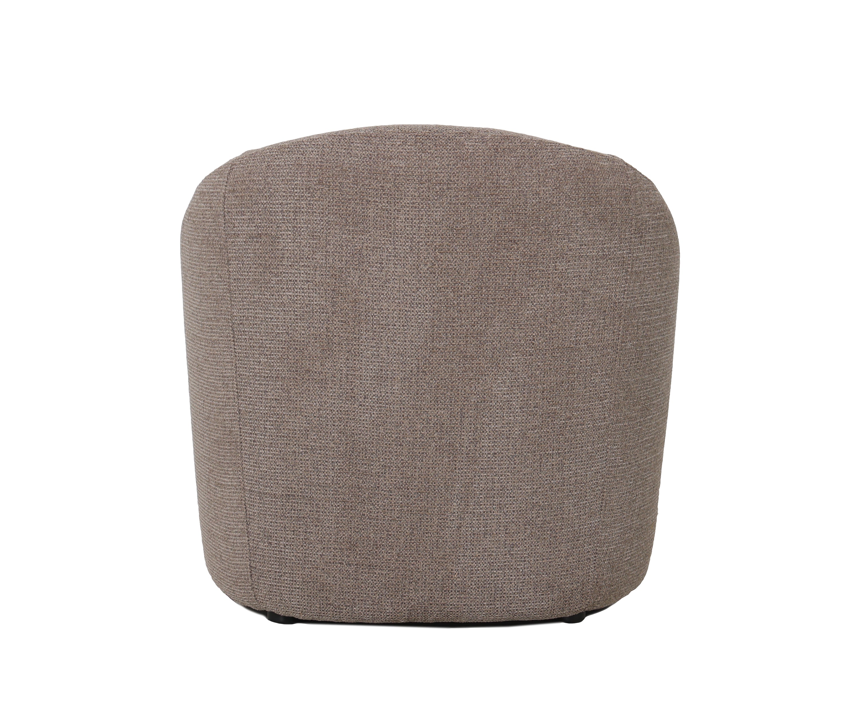 Curved Wrap-Around Boucle Armchair in Brownn
