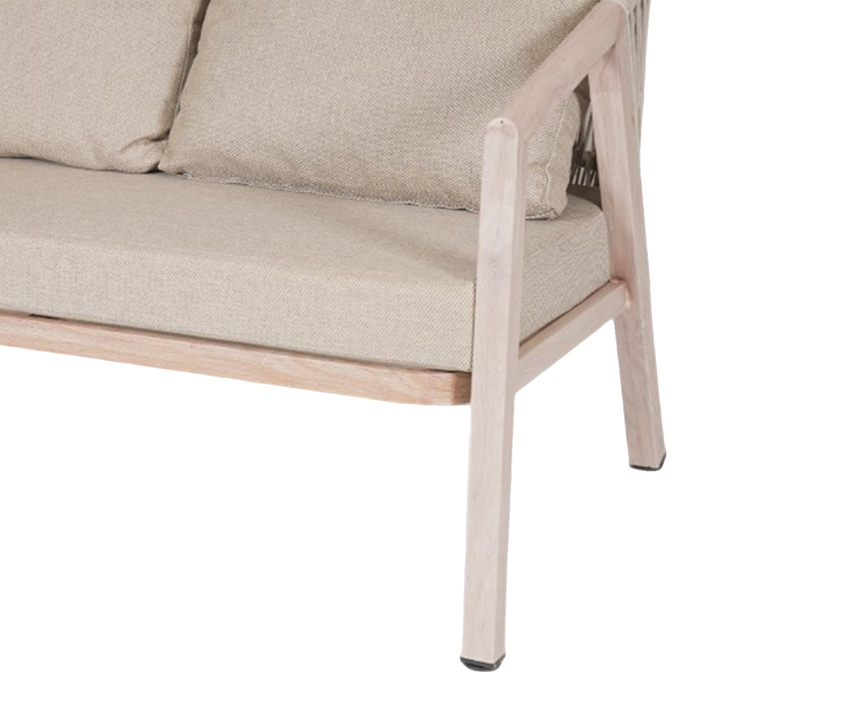Outdoor Rope 2 Seater Sofa in Metal with Neutral Cushions