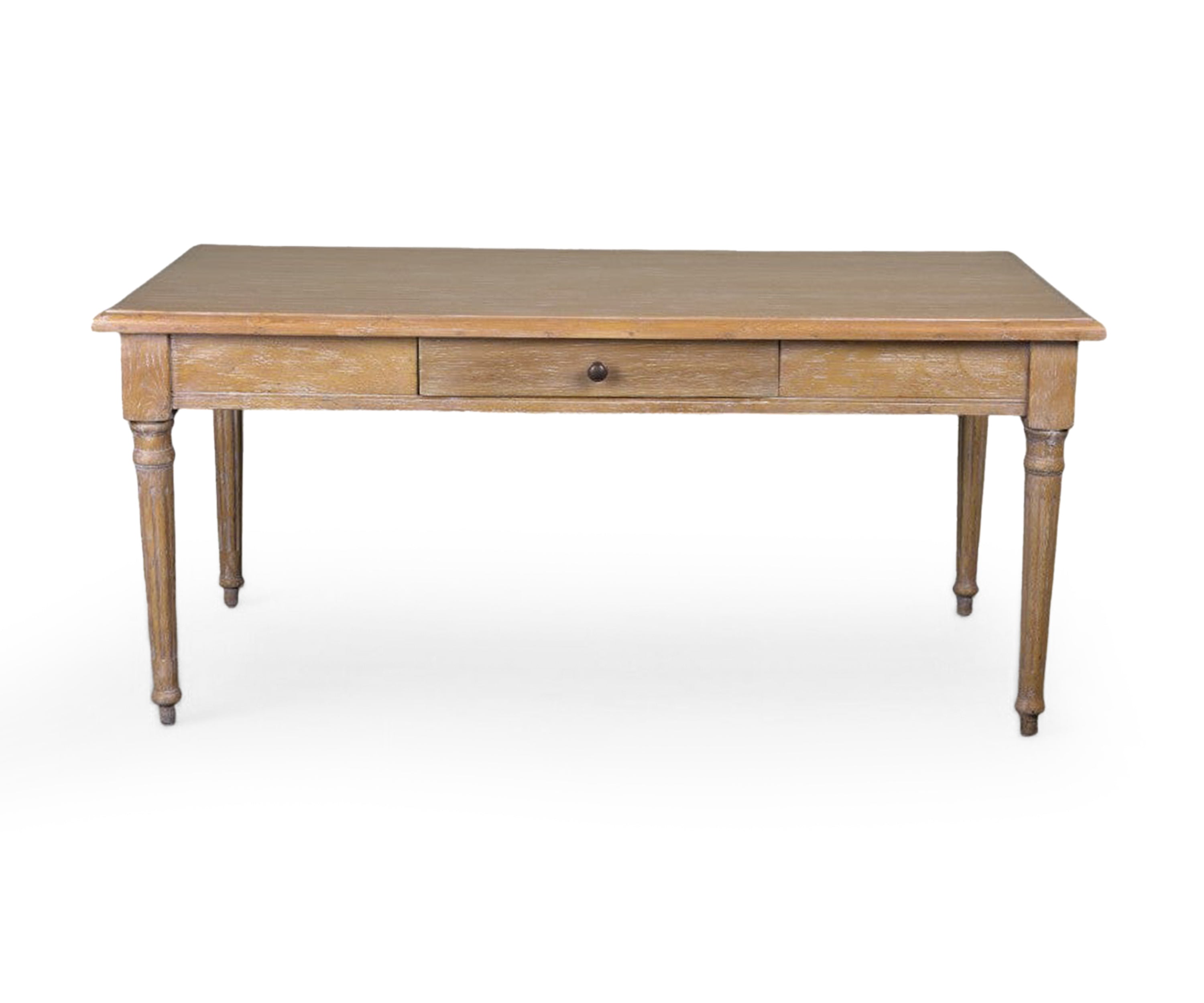 French Gustavian Wooden Coffee Table with Drawer
