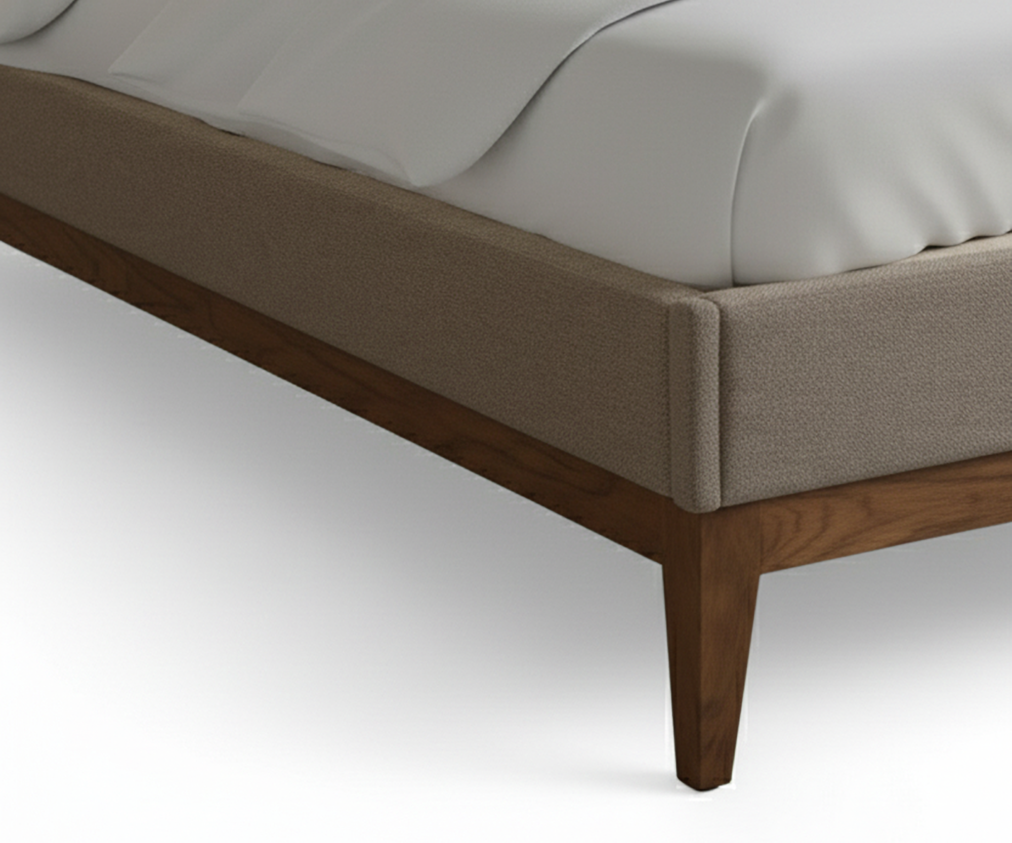 Marlow Upholstered Acacia Wood Bed