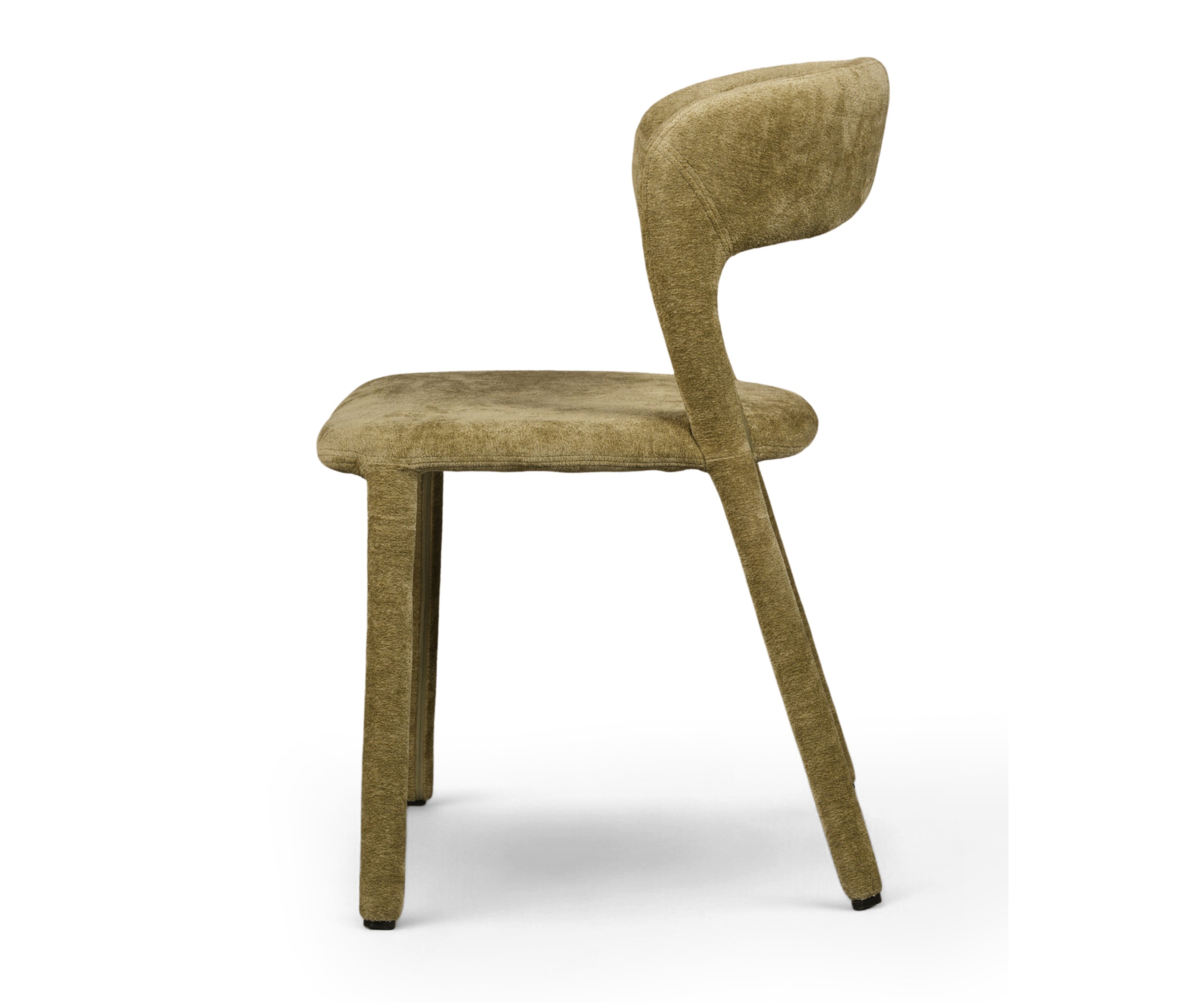 Olive Taupe Sculpted Back Upholstered Dining Chair