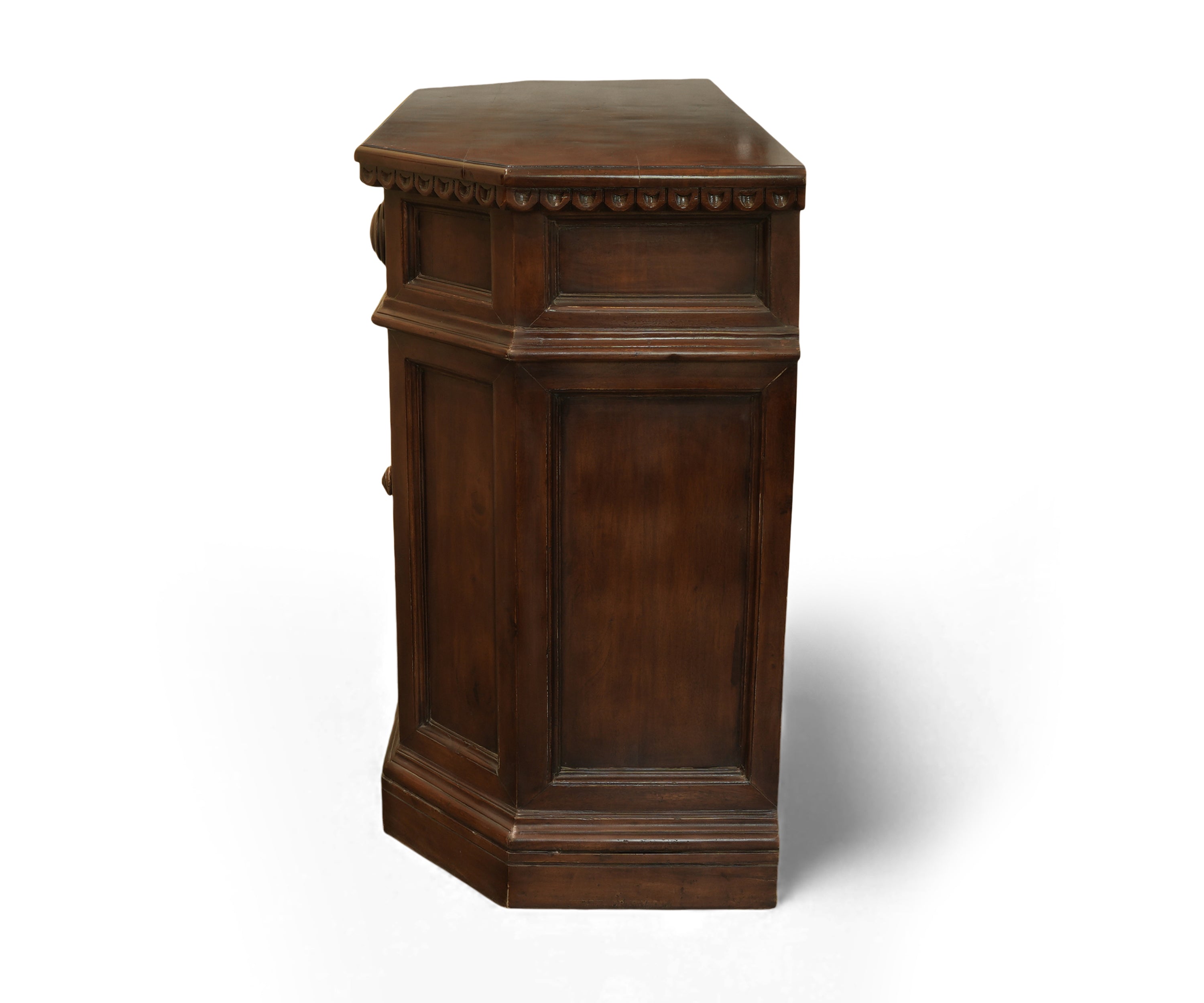 Classic Solid Wood Walnut Storage Cabinet with Drawer and Double Doors
