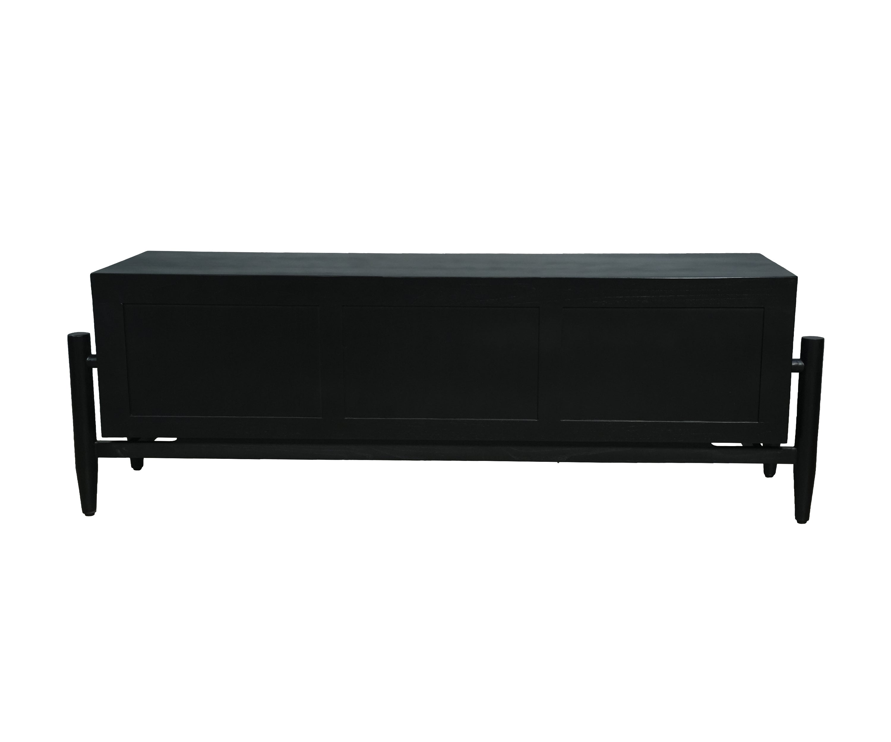 Black & Cane Modern Low Table Unit