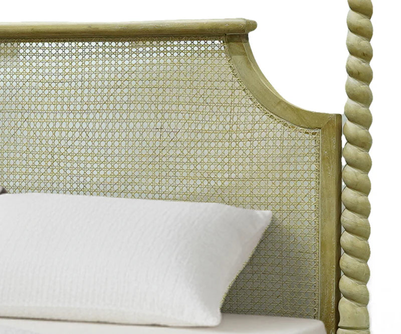Barley Twist Acacia Wood Cane Poster Bed